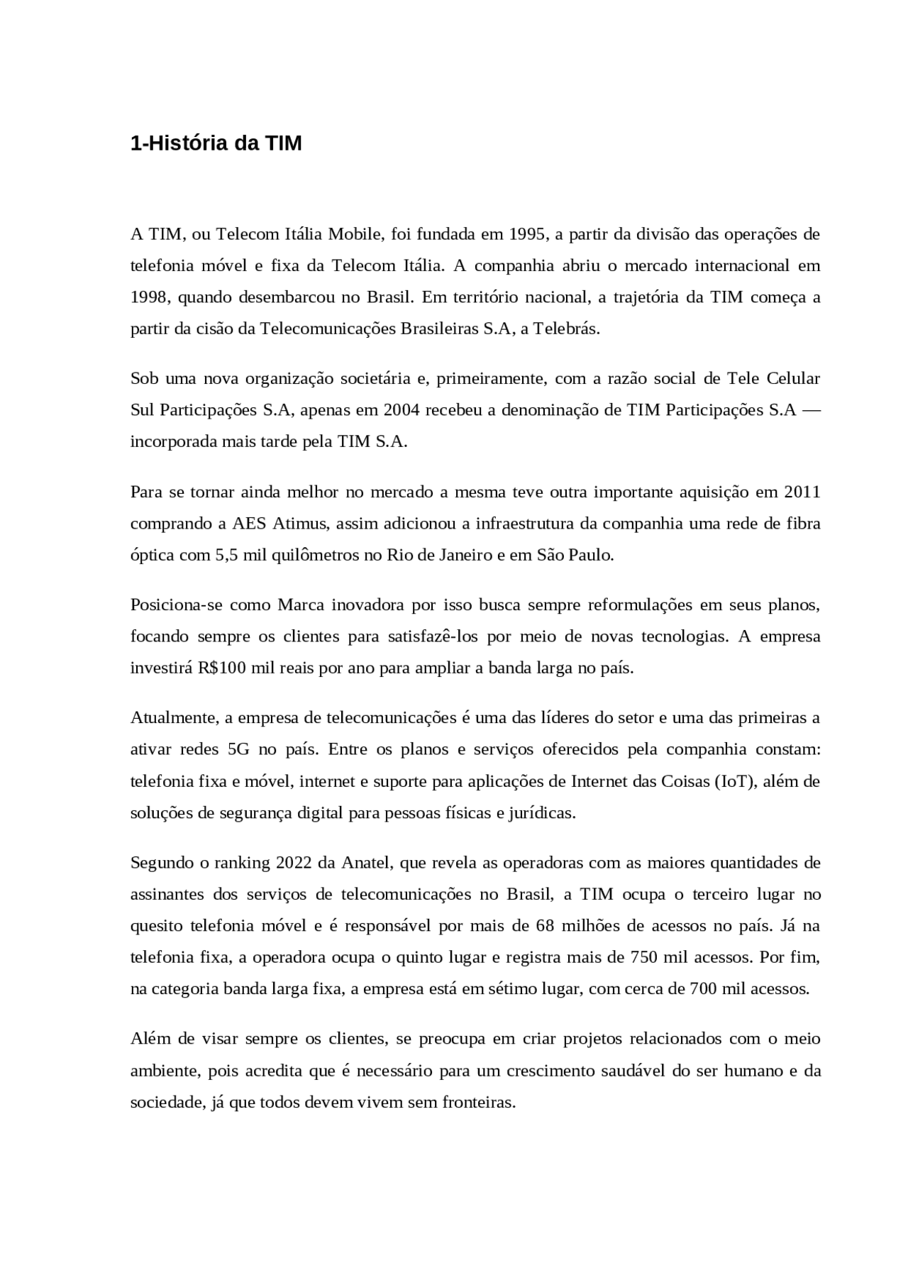 Análise Swot empresa telecom | Resumos Análise Estrutural | Docsity