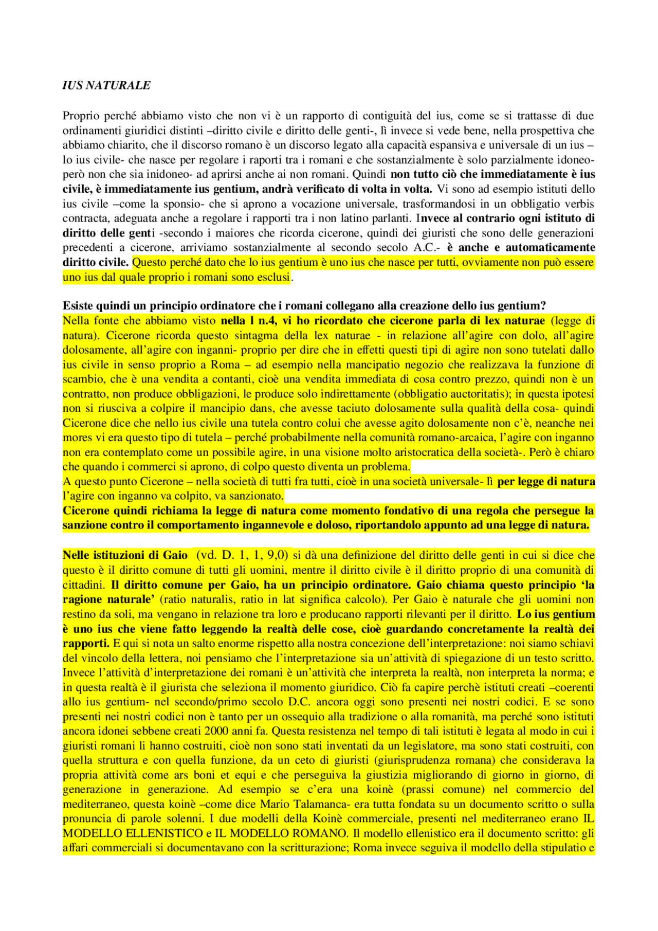 Ius naturale; ius honorarium Appunti di Diritto Romano Docsity