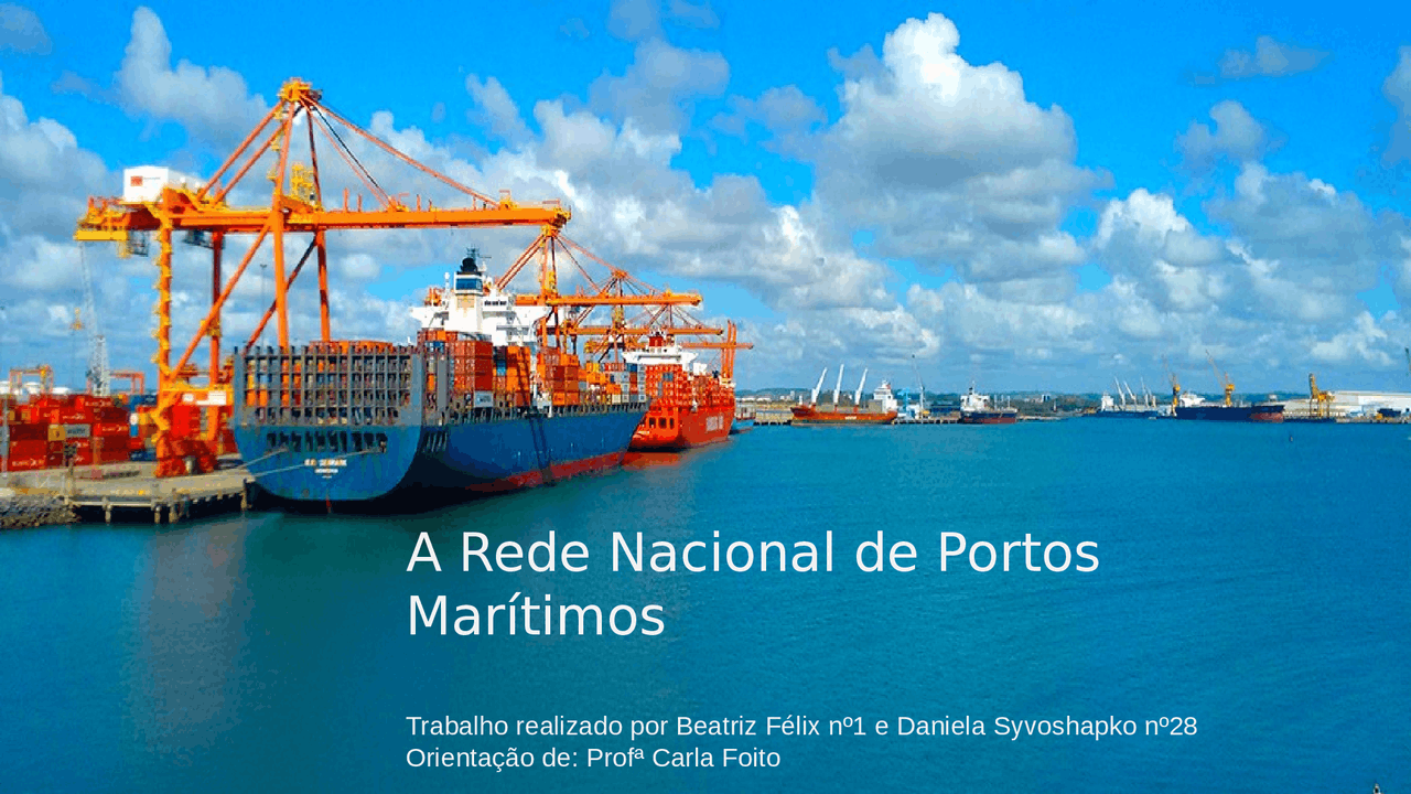 As redes nacional dos portos maritimos Slides Geografia Docsity