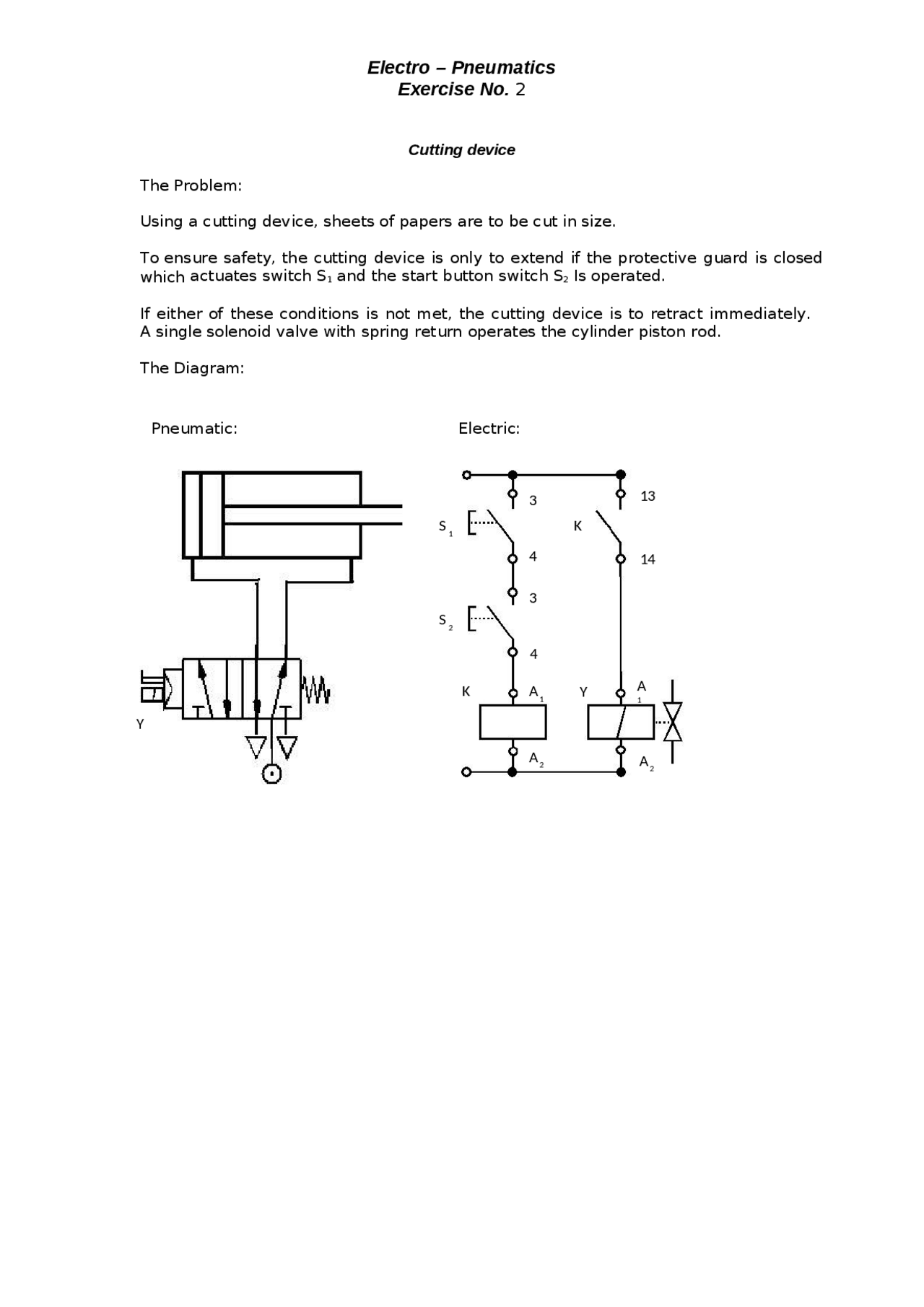 Pneumatic Training.pdf ELECTRO-PNEUMATICS EXERCISES | Cheat Sheet Pneumatics | Docsity