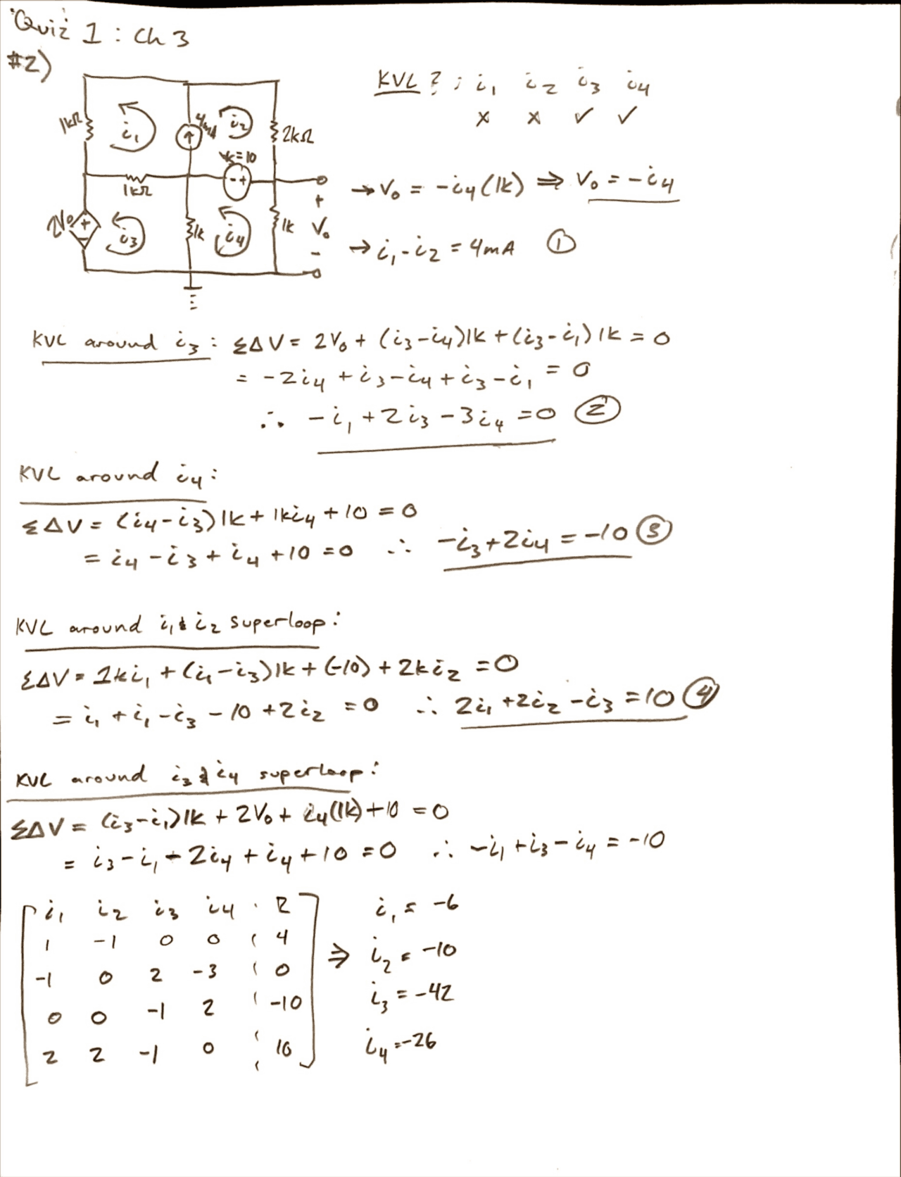 Loop analysis exam (use of KVL techniques) | Exams Electrical Circuit ...