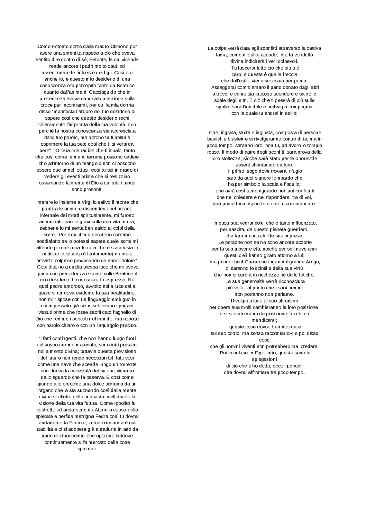 parafrasi primo canto del paradiso