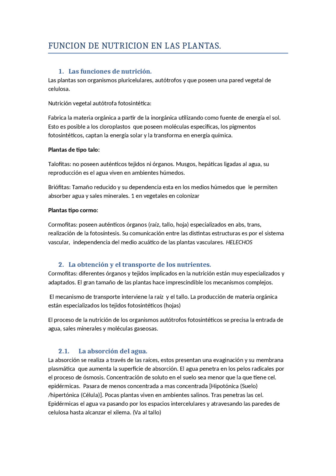 La Nutrición En Las Plantas Resúmenes De Biología Docsity La Nutrición En Las Plantas Resúmenes De Biología Docsity