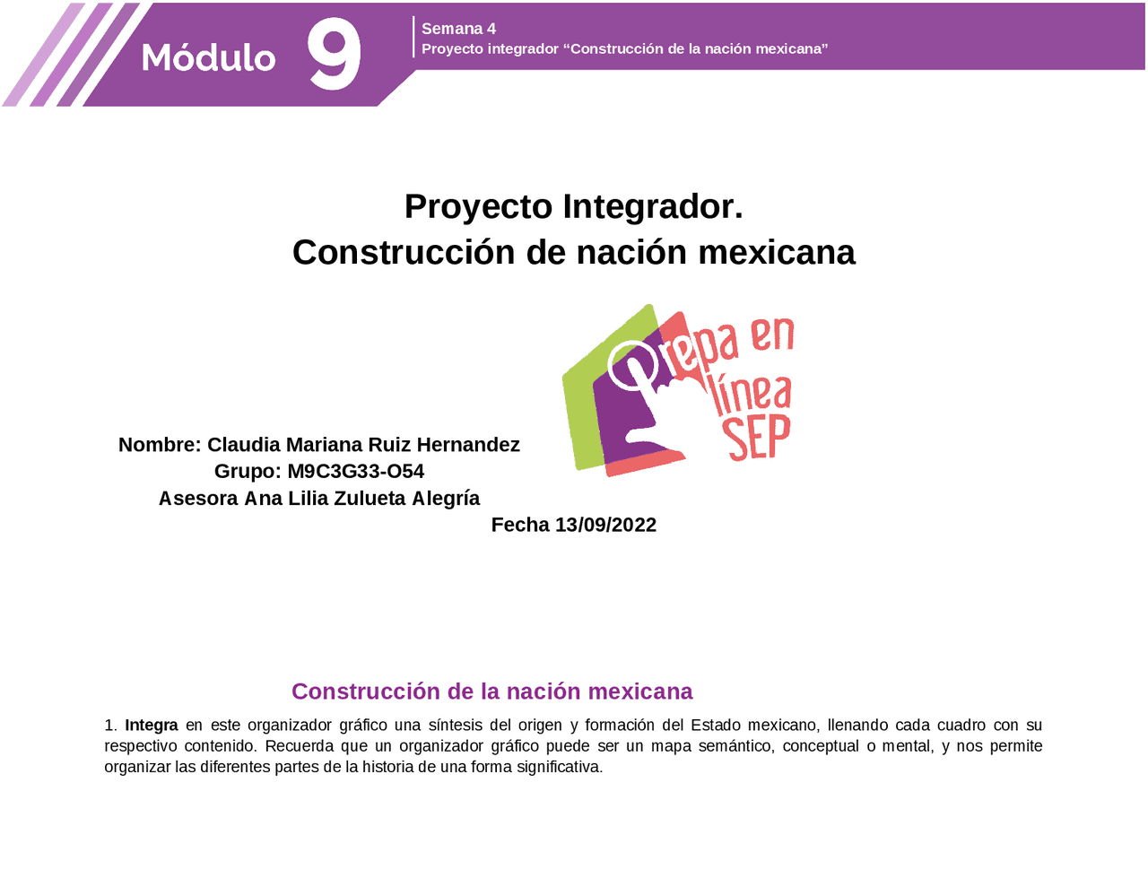Proyecto Integrador. Construcción de nación mexicana | Resúmenes de ...