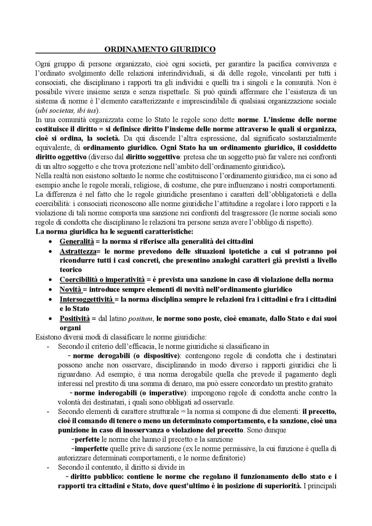 Ordinamento giuridico e Fonti del diritto Sbobinature di Diritto