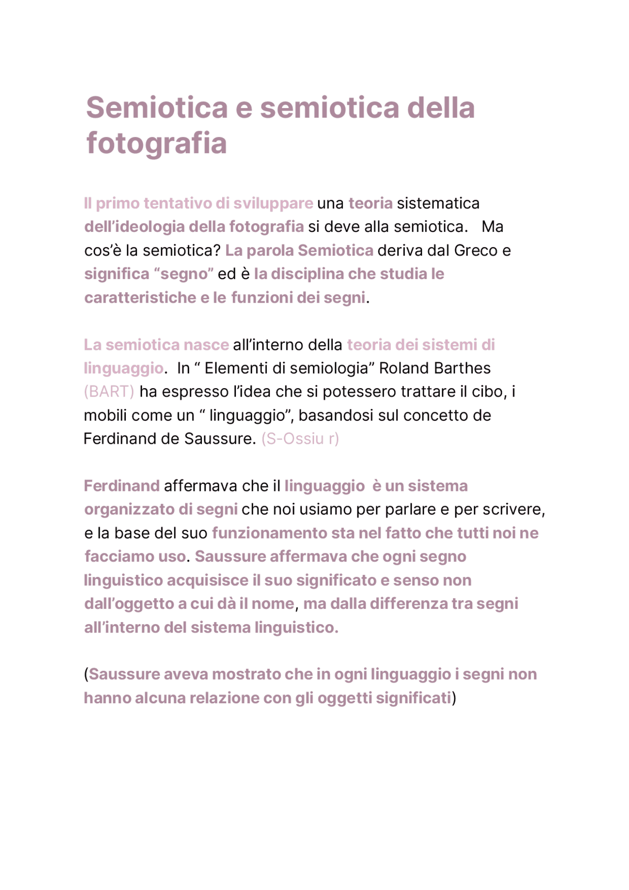 Definizione di Semiotica e semiotica della fotografia Appunti di