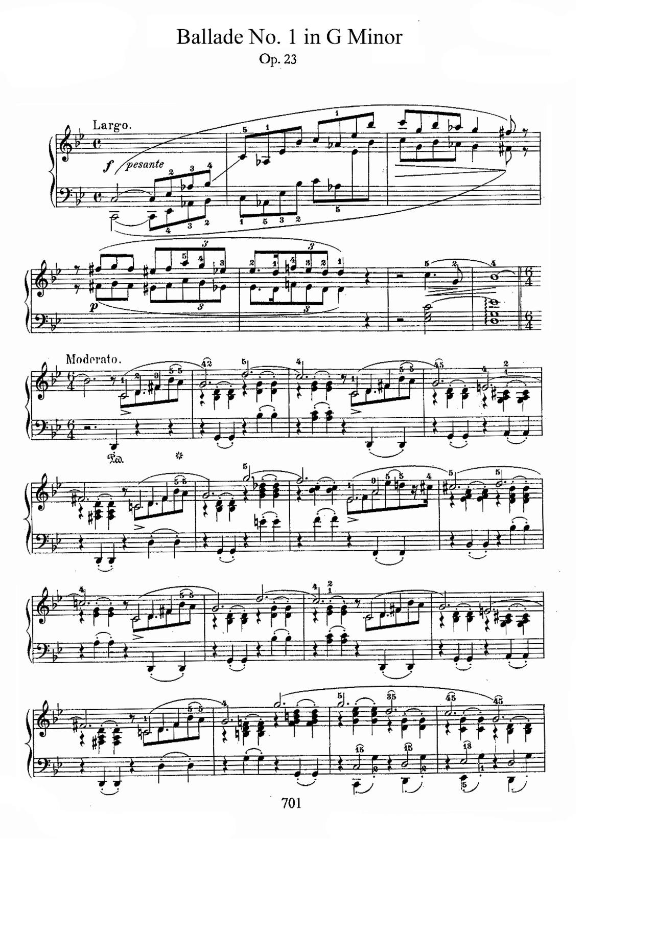 1ra Balada Chopin op. 23 G minor | Ejercicios de Análisis Musical | Docsity