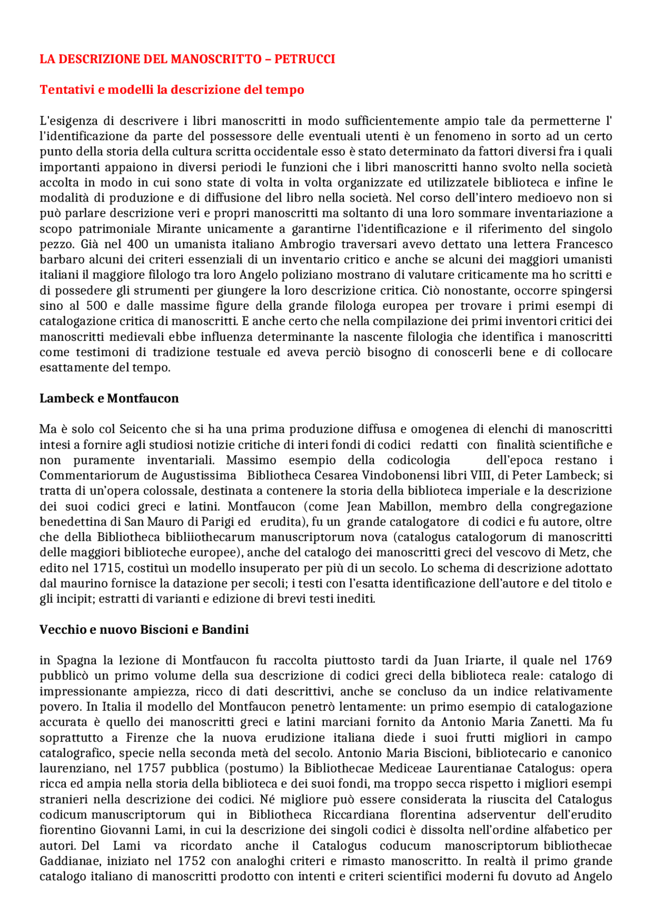 Armando Petrucci, La descrizione del manoscritto. Storia, problemi ...