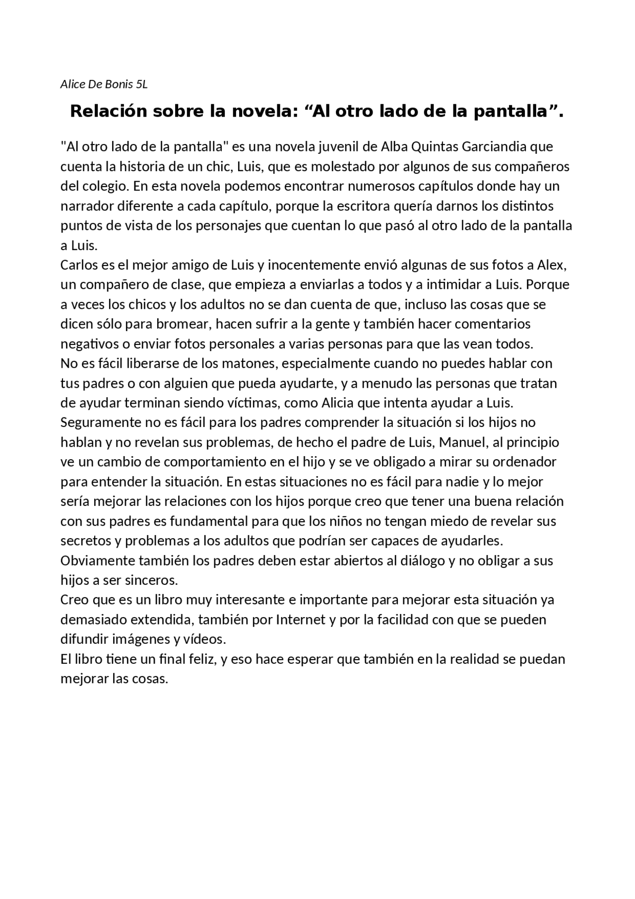 Al Otro Lado De La Pantalla Al otro lado de la pantalla | Sintesi del corso di Spagnolo | Docsity