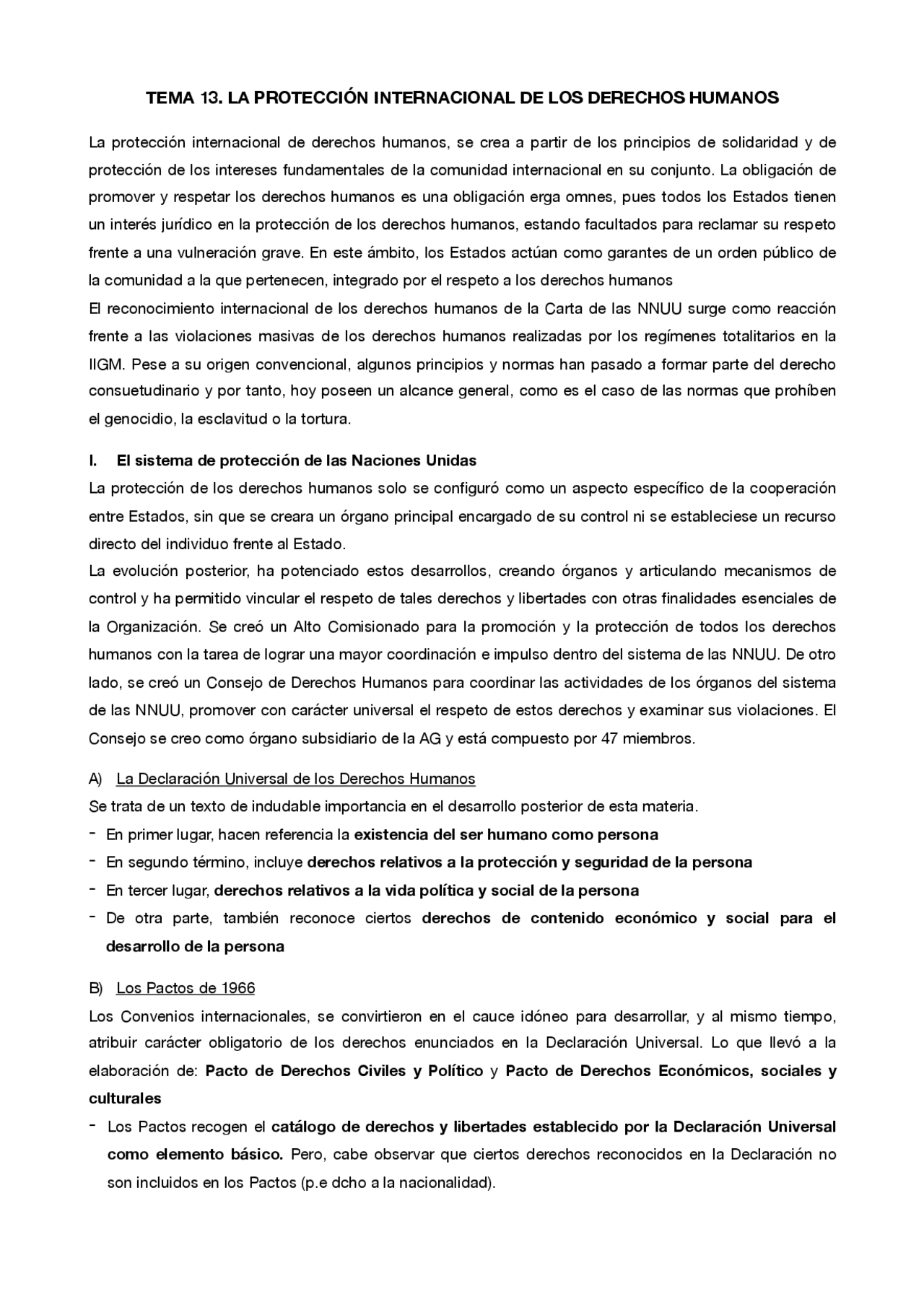 LA PROTECCION INTERNACIONAL DE LOS DERECHOS HUMANOS | Apuntes de ...