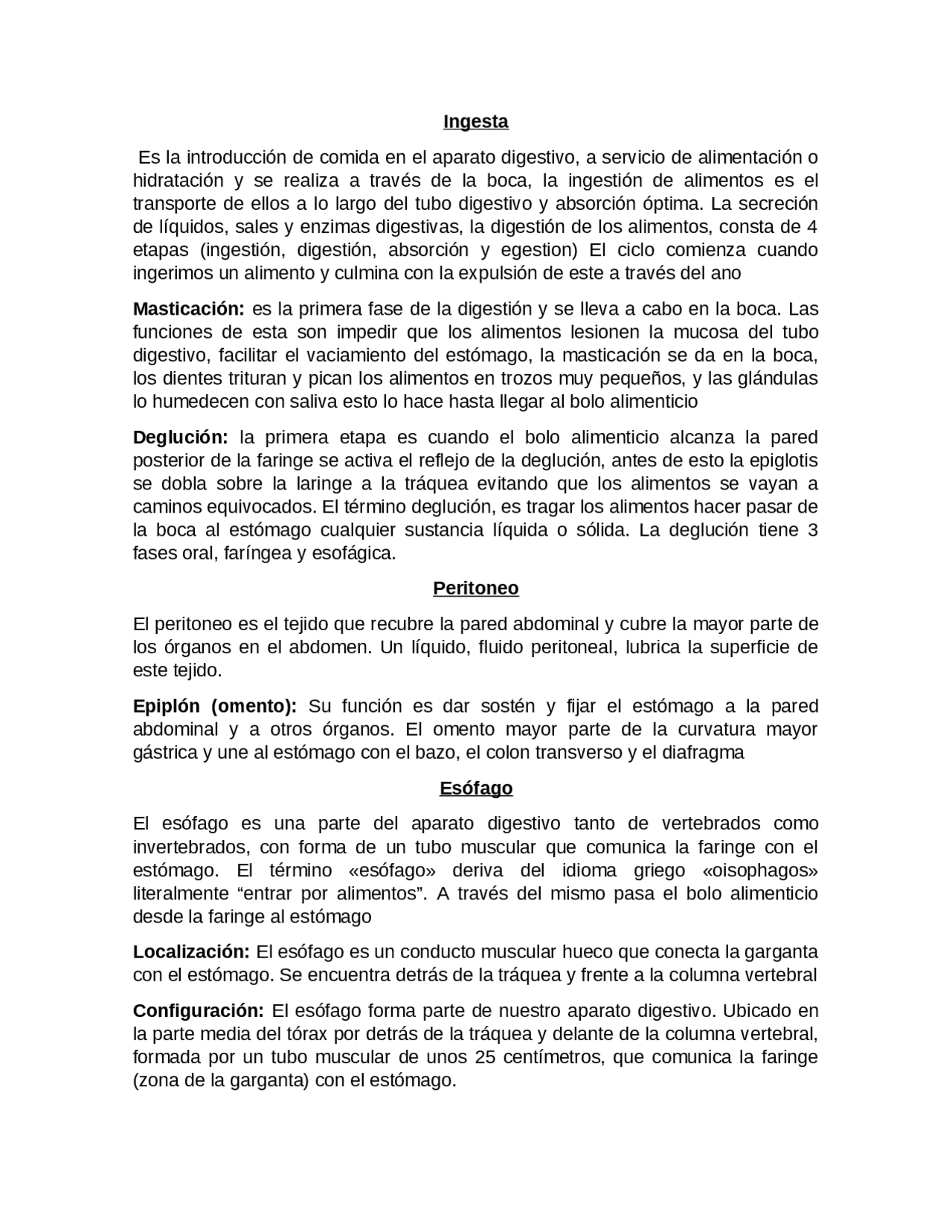 El Sistema Digestivo I | Guías, Proyectos, Investigaciones de Morfología y  Sintaxis | Docsity