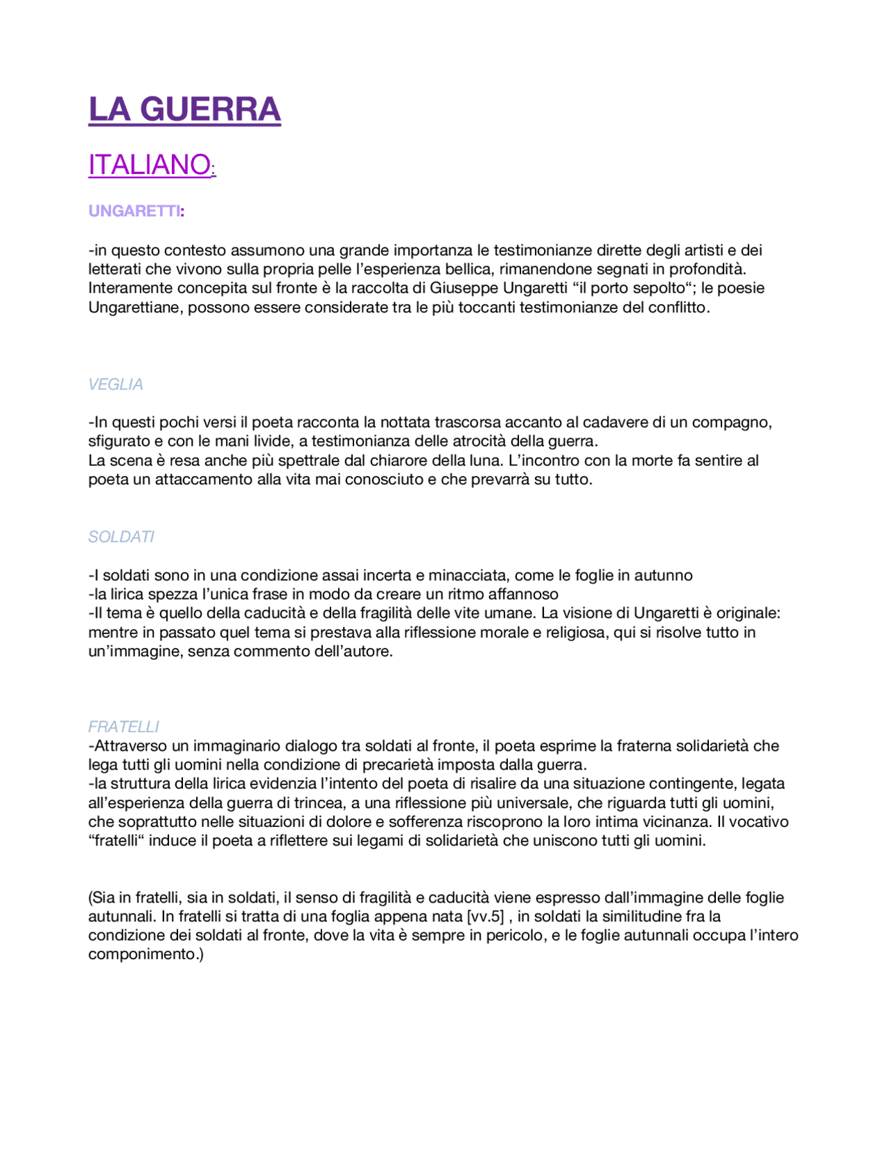 LA GUERRA collegamenti interdisciplinari Collegamenti