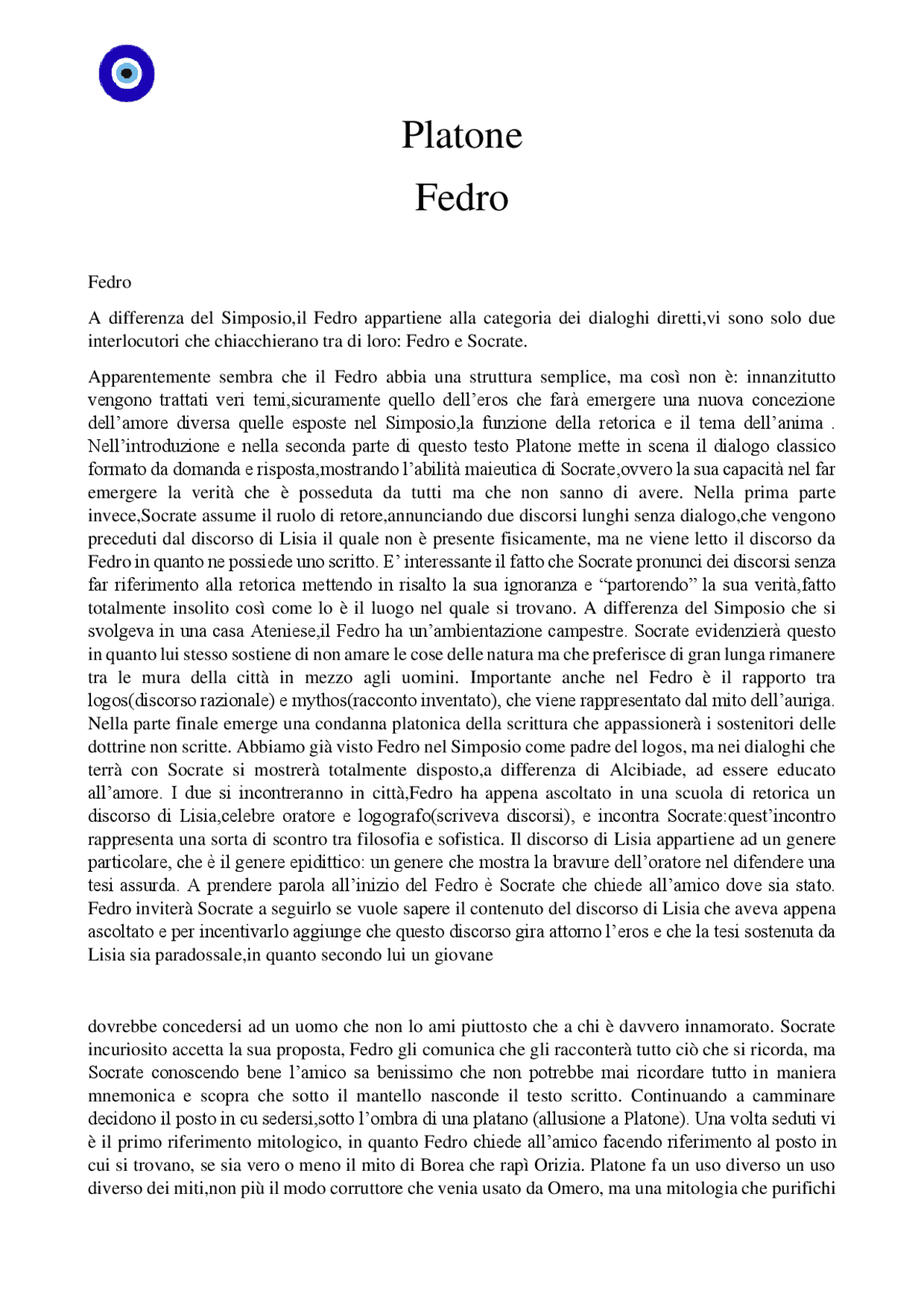 Platone Rischiare Platone Il dialogo del Fedro | Schemi e mappe concettuali di Filosofia ...