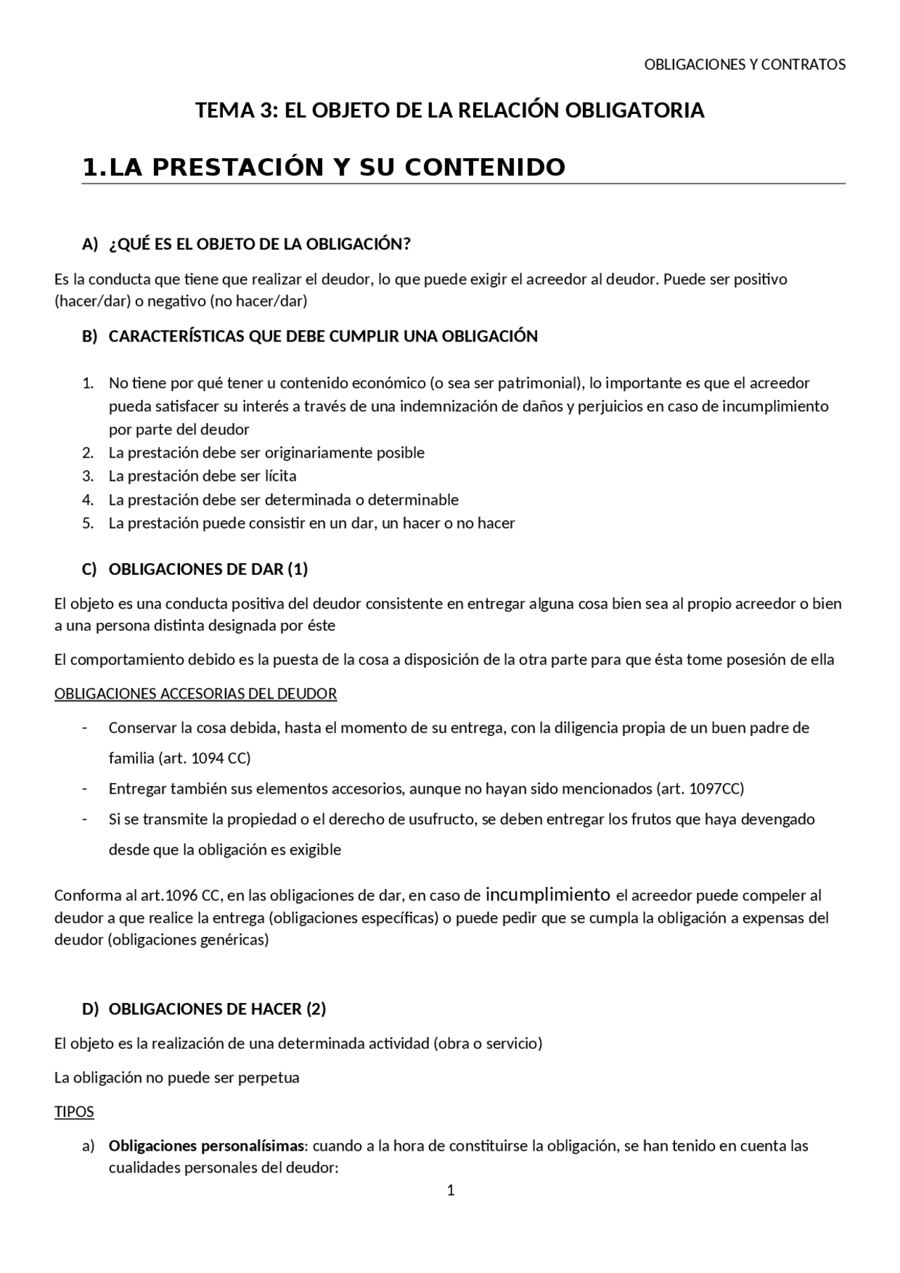 Apuntes Tema 3 Derechos de Obligaciones y Contratos | Apuntes de ...