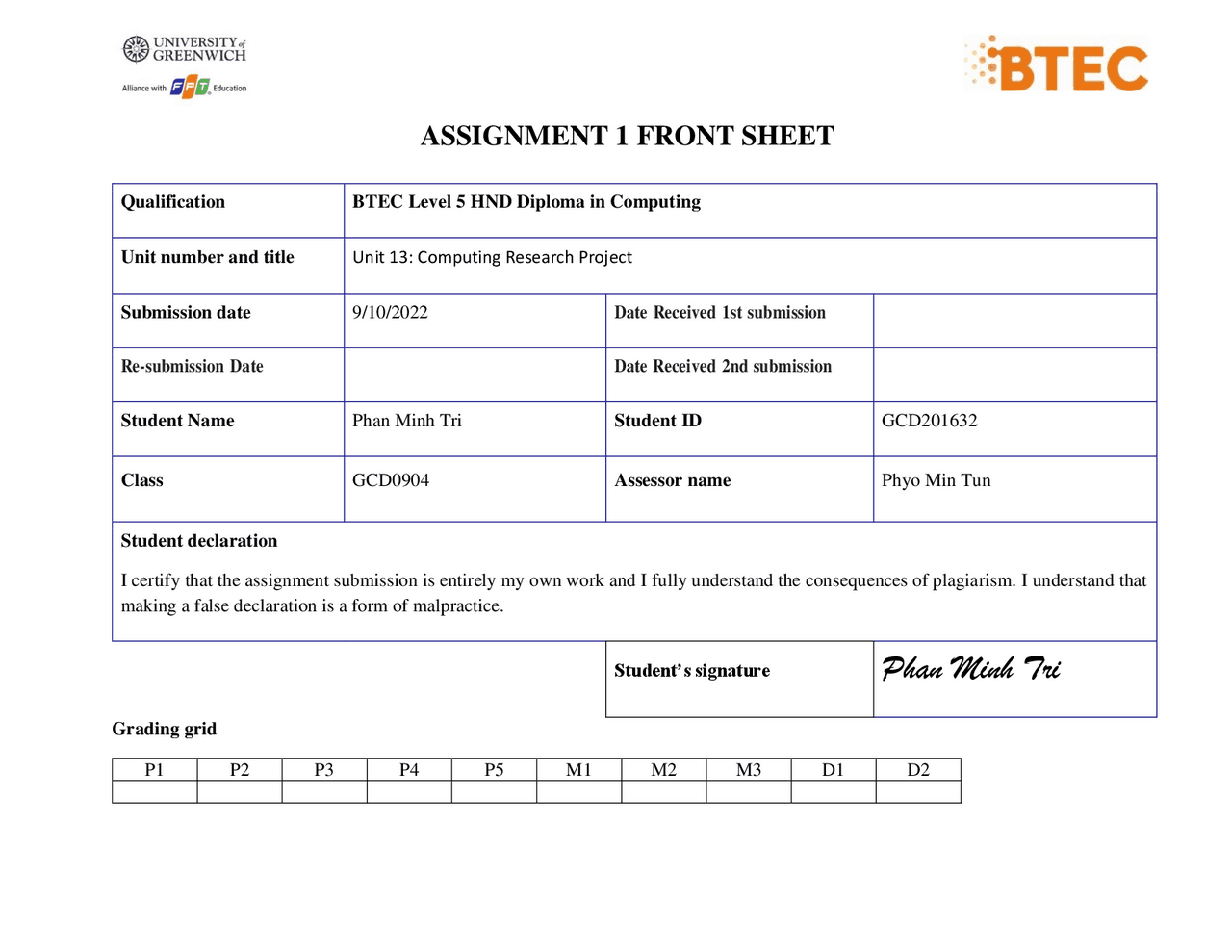 Computing Research Project - Assignment 1 | Assignments Software ...
