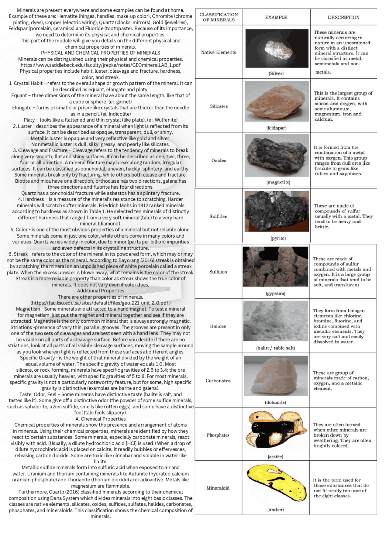 Earth science 11 lesson summary | Study notes Earth science | Docsity