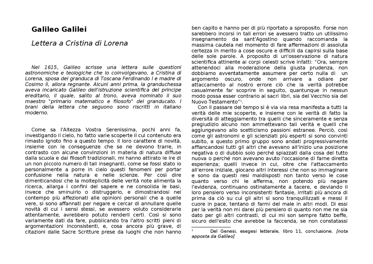 Galileo galilei compito classe | Esercizi di Lingue e ...