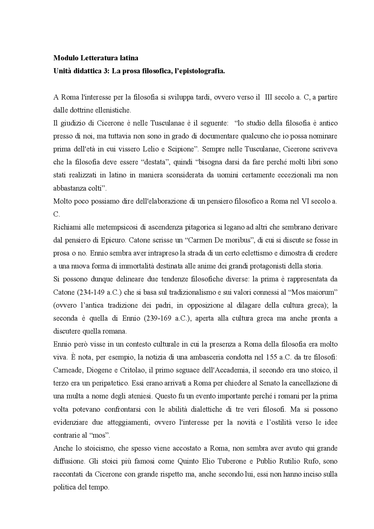 Riassunto modulo letteratura latina mnemosine | Dispense di Letteratura ...