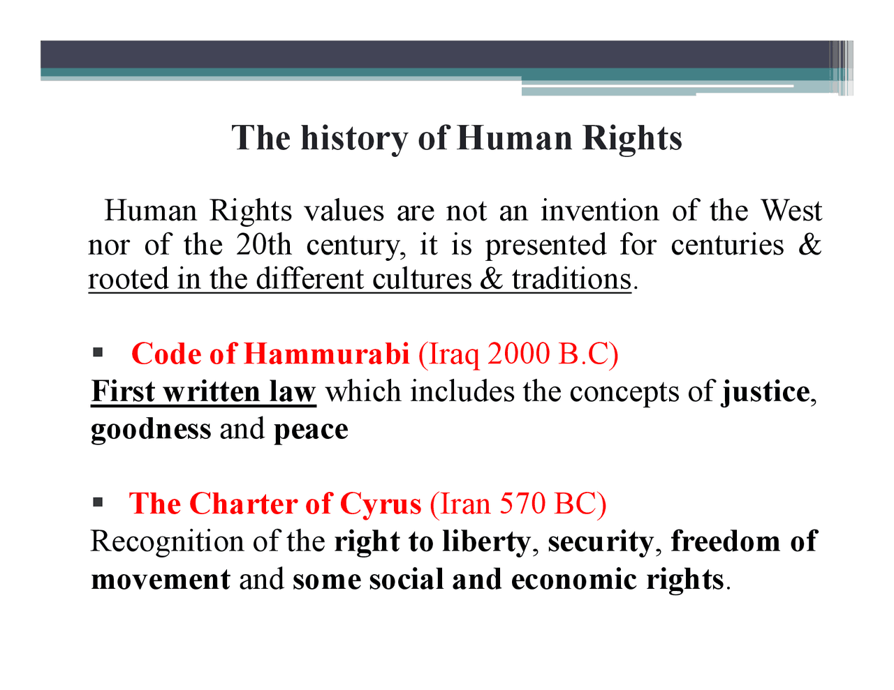 History of human rights | Slides Human Rights | Docsity