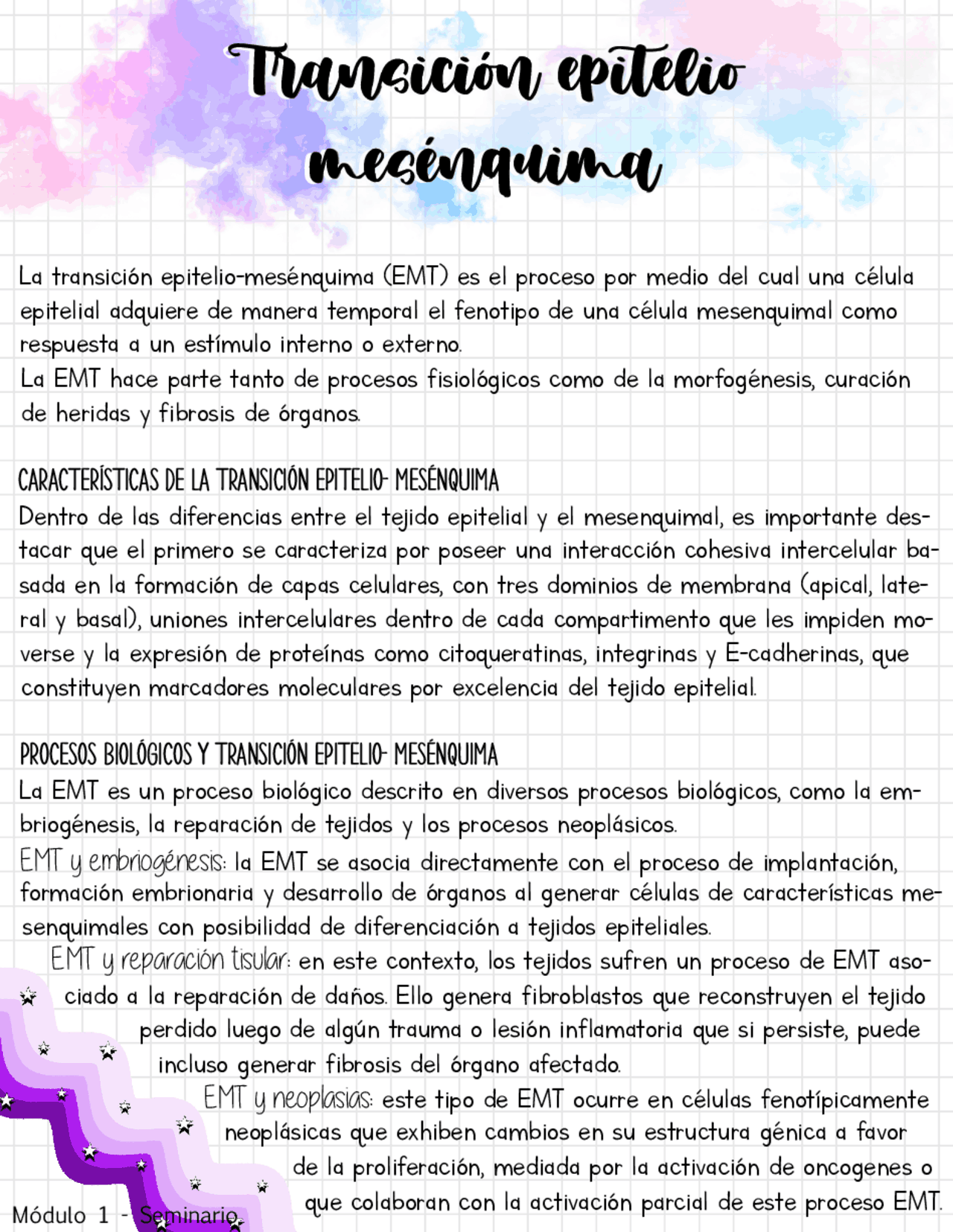 Transición epitelio mesénquima Histologia Resúmenes de Histología