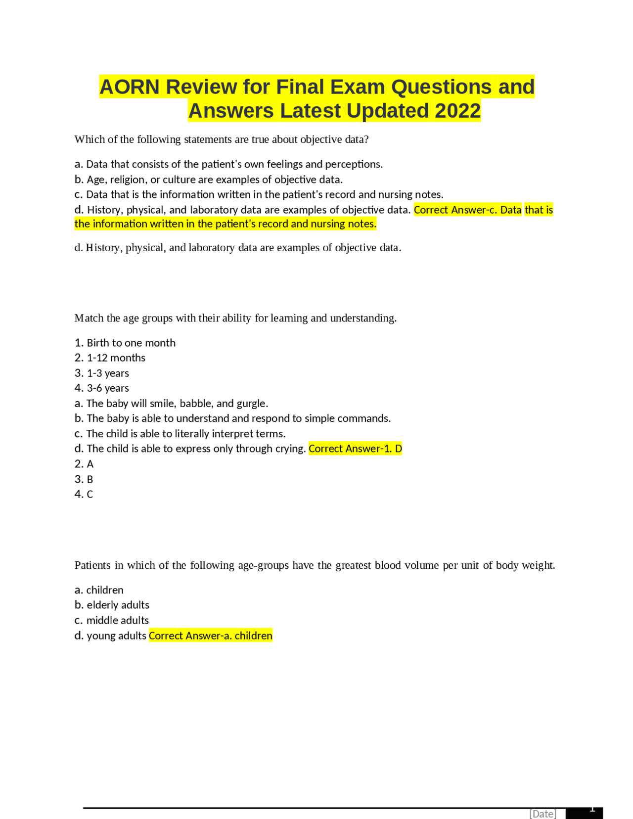 Aorn Review For Final Exam Questions And Answers Latest Updated 2022 Exams Nursing Docsity Aorn Review For Final Exam Questions And Answers Latest Updated 2022 Exams Nursing Docsity