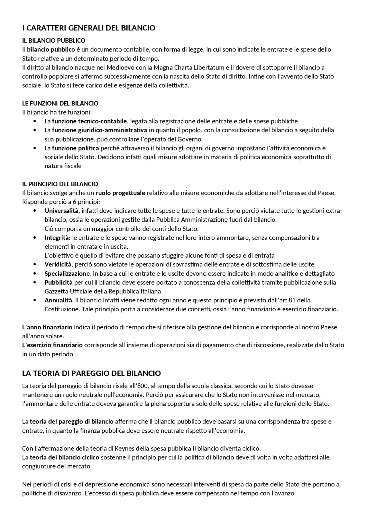 Il bilancio dello stato schema Schemi e mappe concettuali di Economia