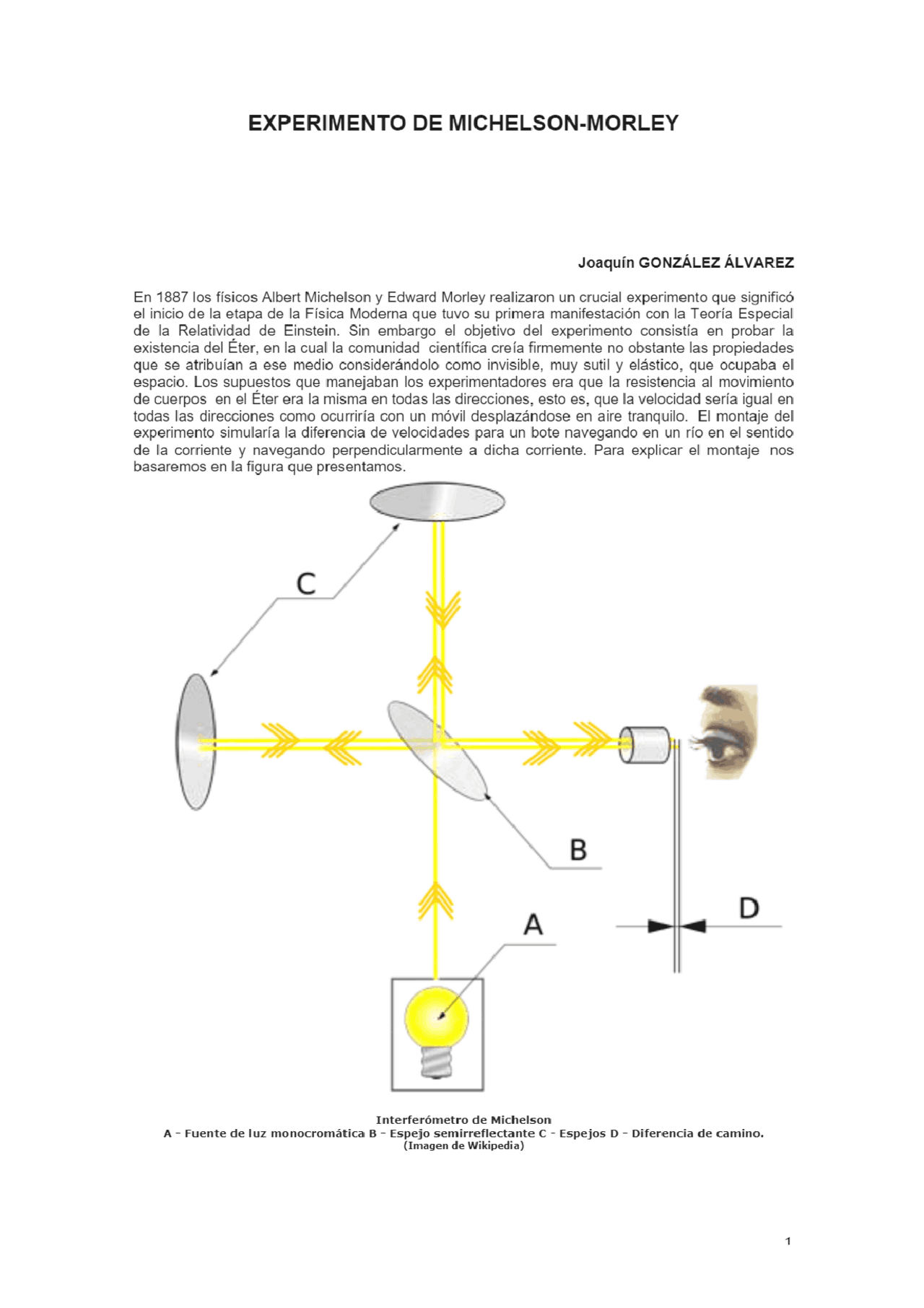 Experimento de michelson-morley | Guías, Proyectos, Investigaciones de ...