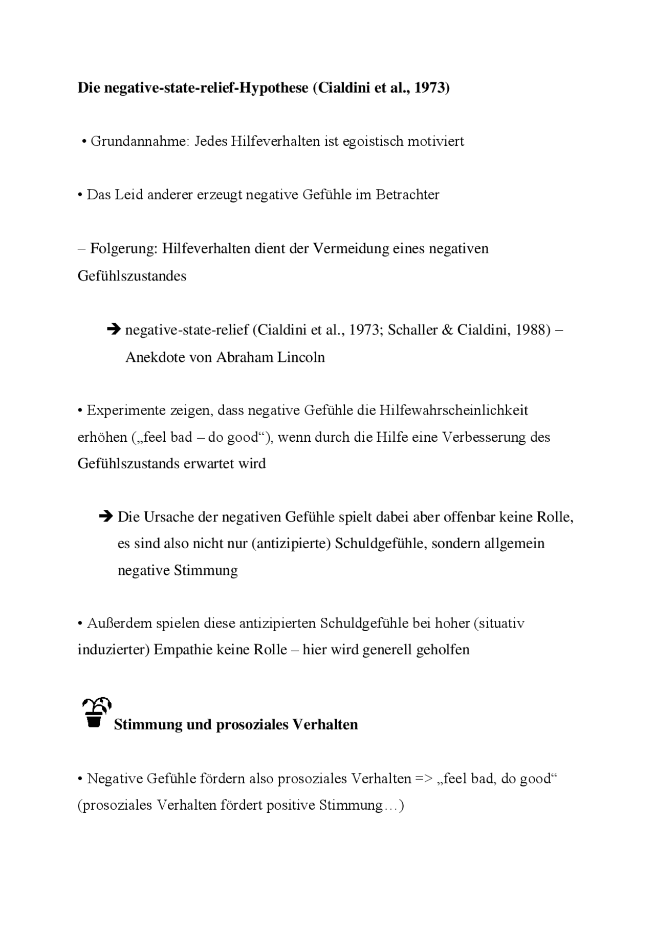 Negative state relief Mitschriften Psychologie Docsity