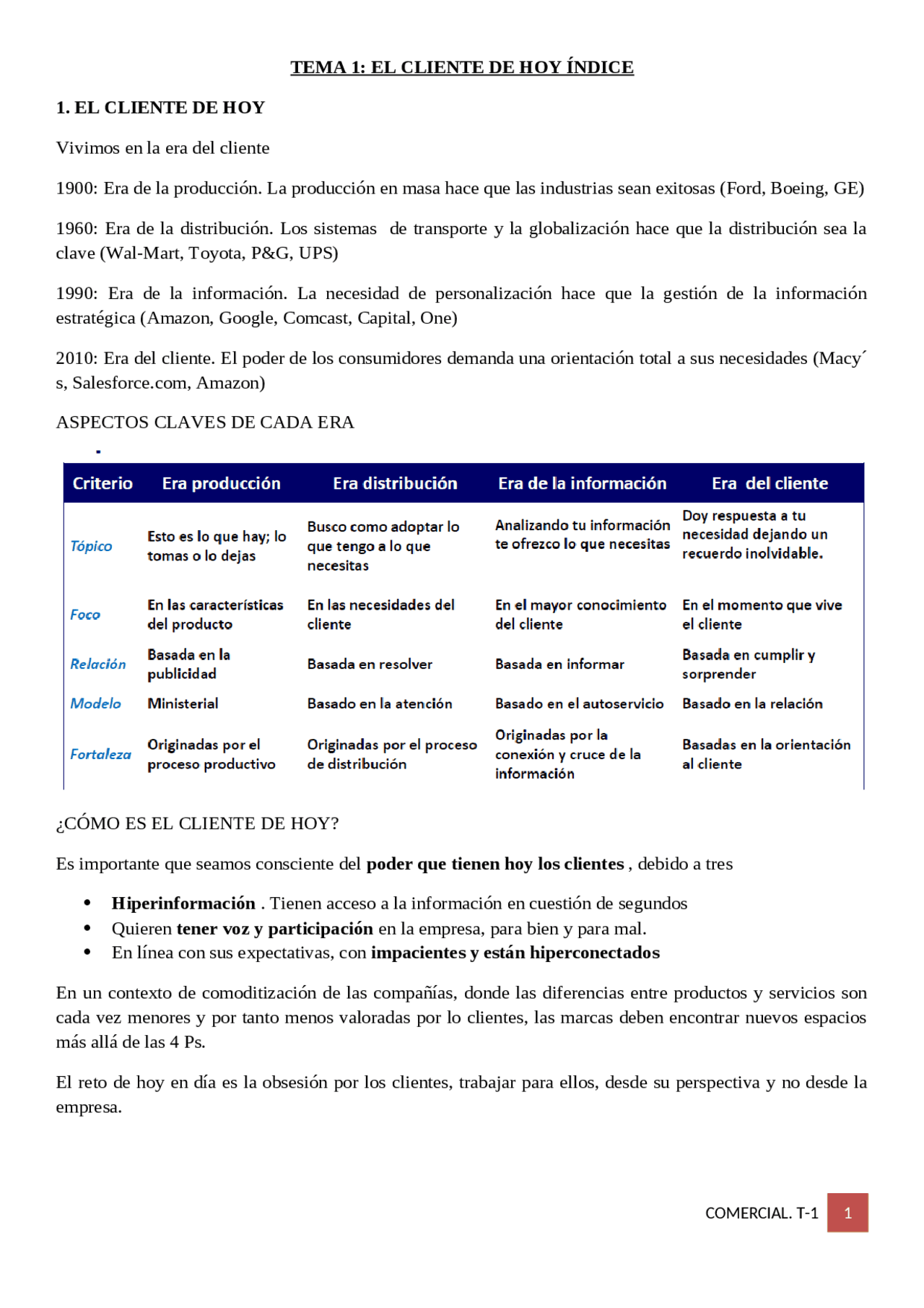 Tema 1 - Dirección Comercial y ventas | Apuntes de Marketing de Ventas ...