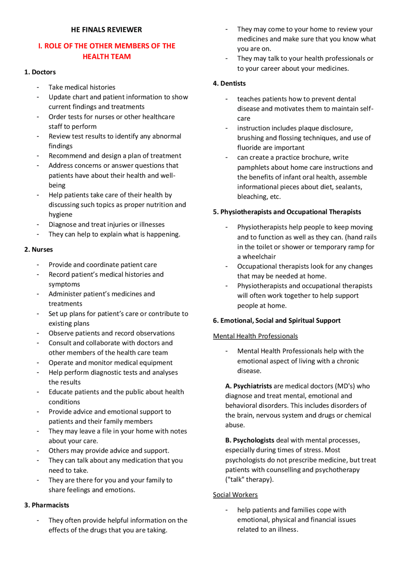 Health Education in the modern times Study notes Family and Consumer Science Docsity
