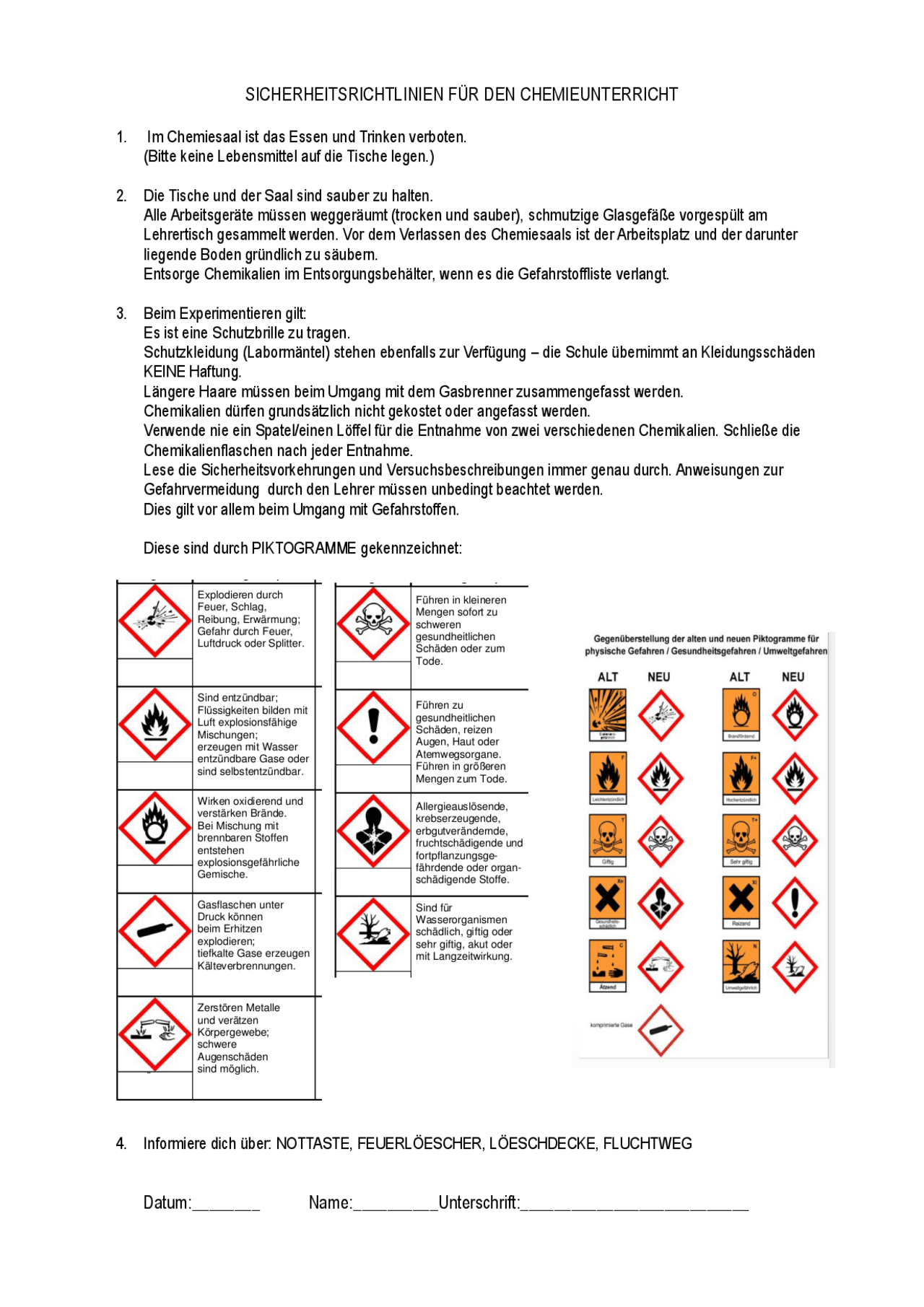 Sicherheitshinweise Chemie | Leitfäden, Projektarbeiten und Recherchen Sicherheitshinweise Chemie | Leitfäden, Projektarbeiten und Recherchen