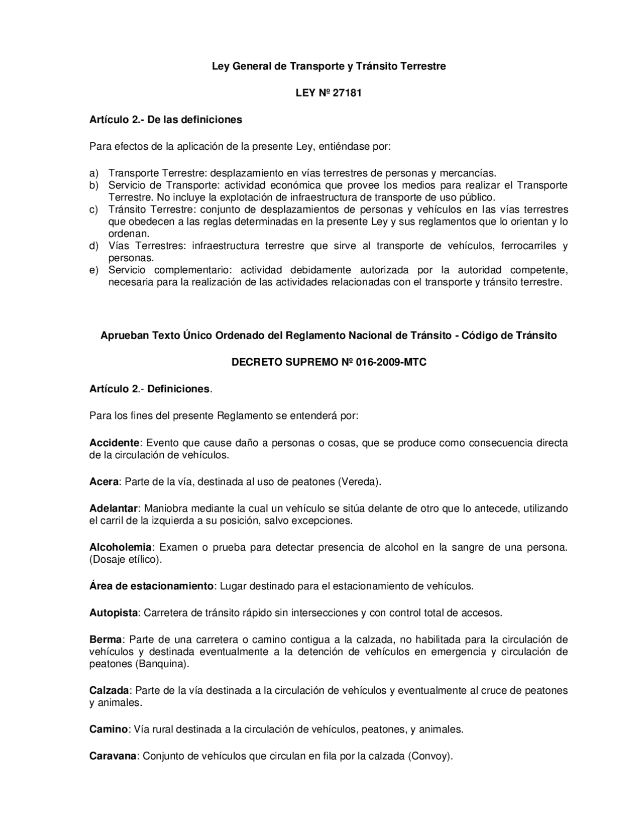 Definiciones Del Derecho De Transporte Guías Proyectos