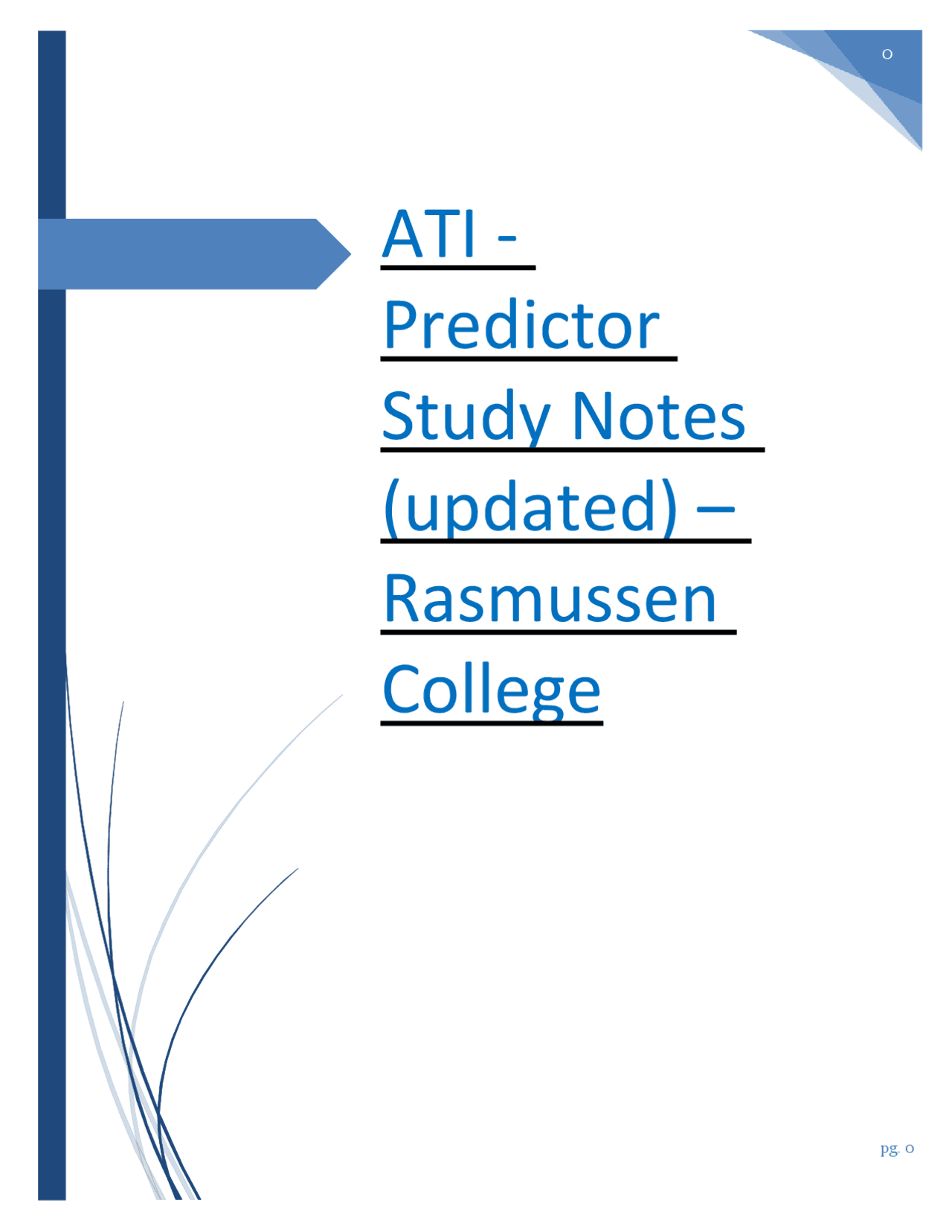 ATI - Predictor Study Notes (updated) – Rasmussen College | Exams ...