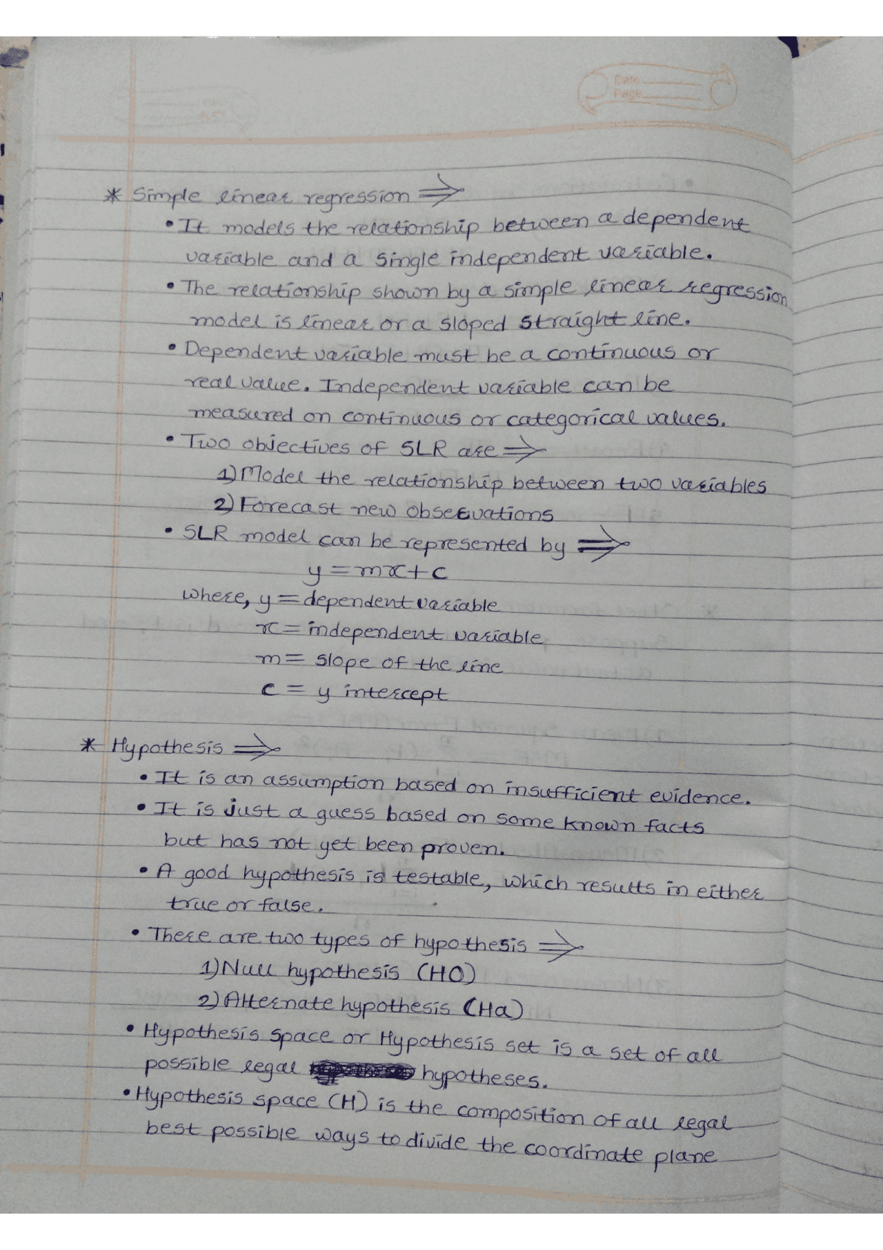 Machine Learning handwritten notes | Study notes Machine Learning | Docsity