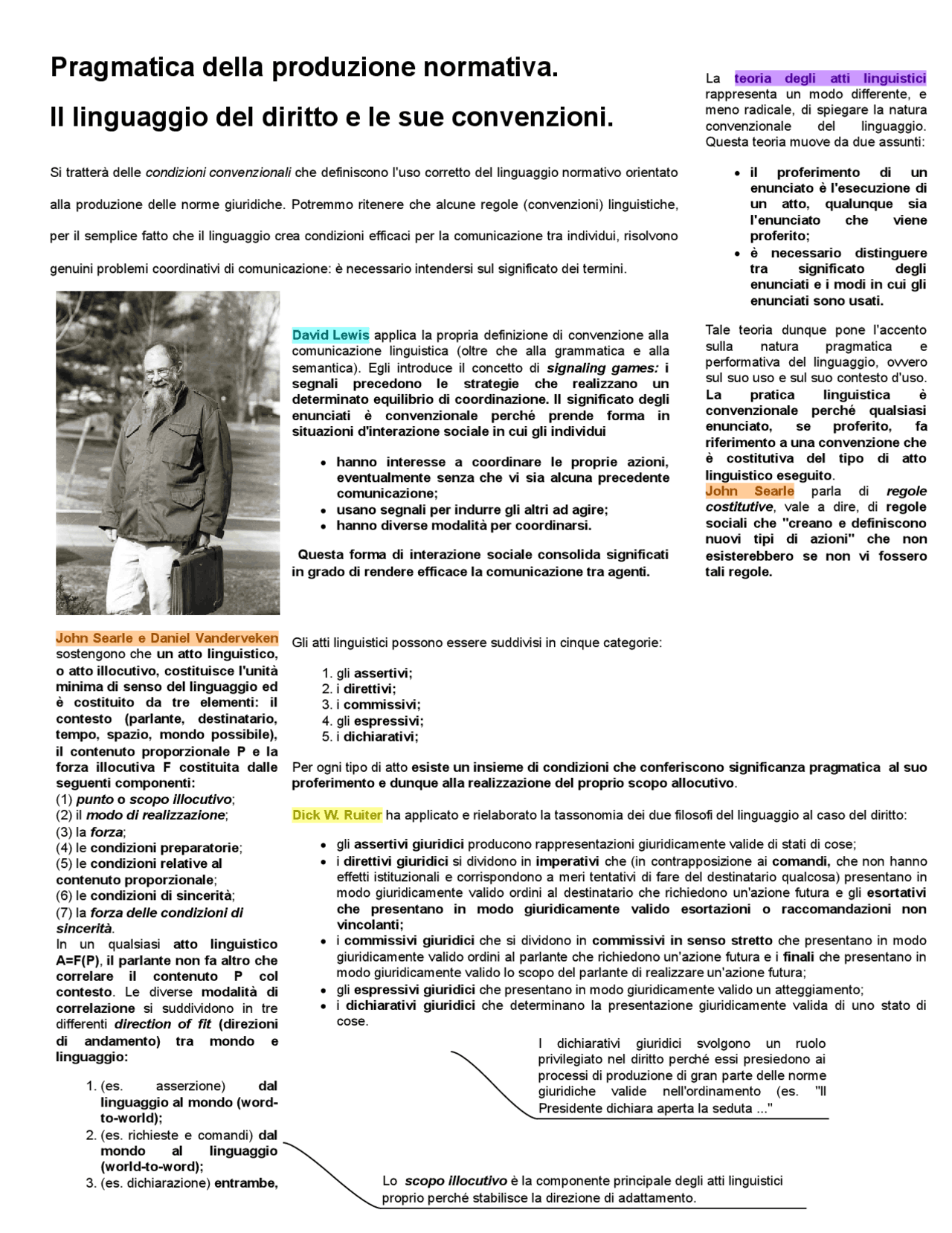 La teoria degli atti linguistici e le convenzioni del linguaggio del