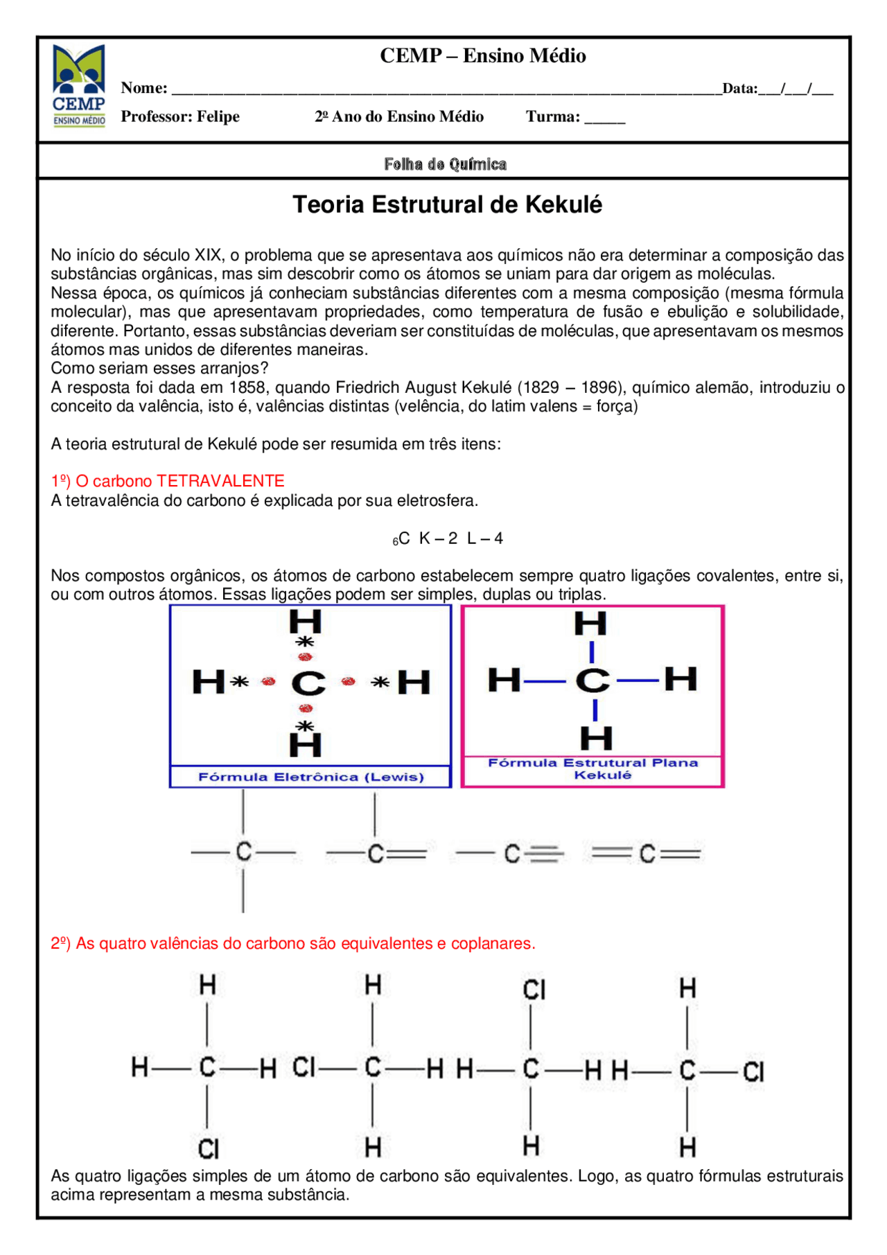 Exemplos De Estrutura Kekule Kekule
