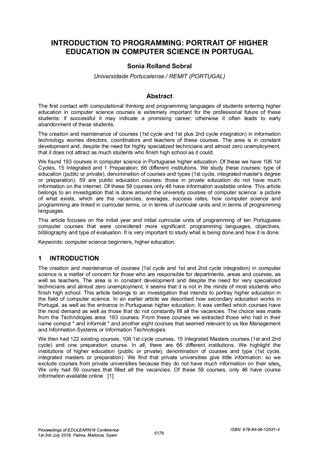 INTRODUCTION TO PROGRAMMING ... | Slides Engenharia Informática | Docsity