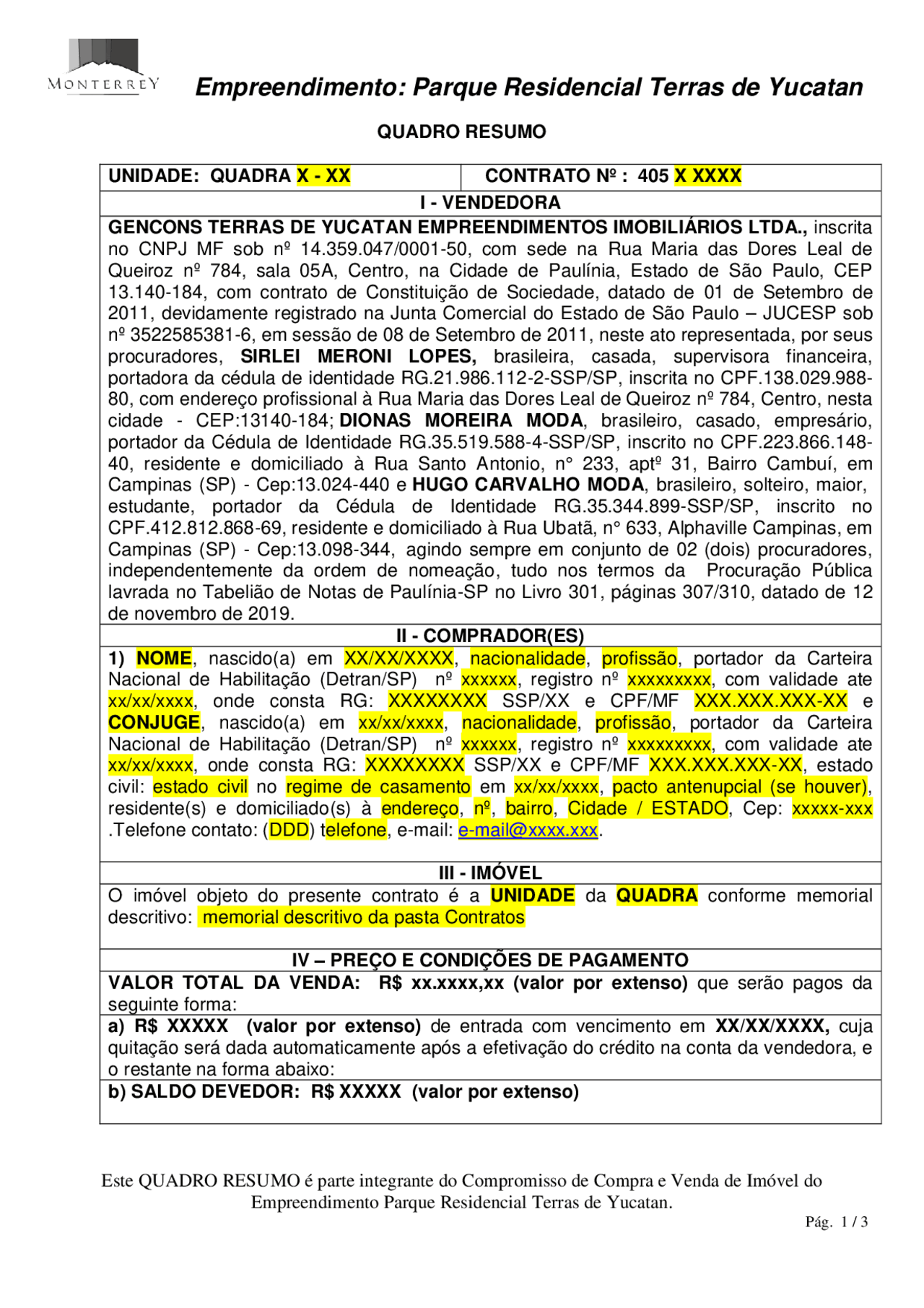 Contrato-Compra-e-Venda-Modelo.pdf | Notas de estudo Construção | Docsity