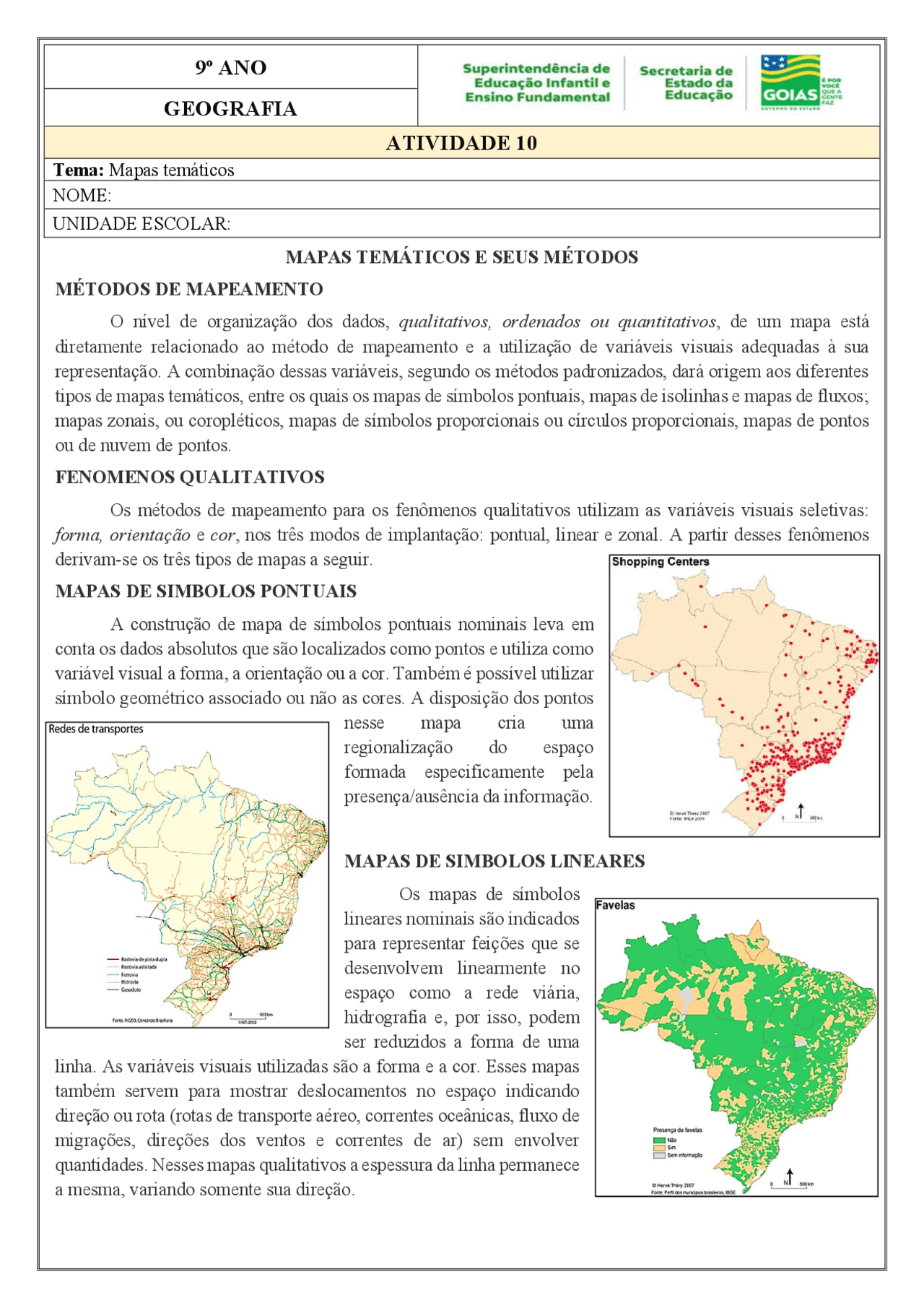 9º ANO GEOGRAFIA ATIVIDADE 10 | Notas de aula Geografia | Docsity