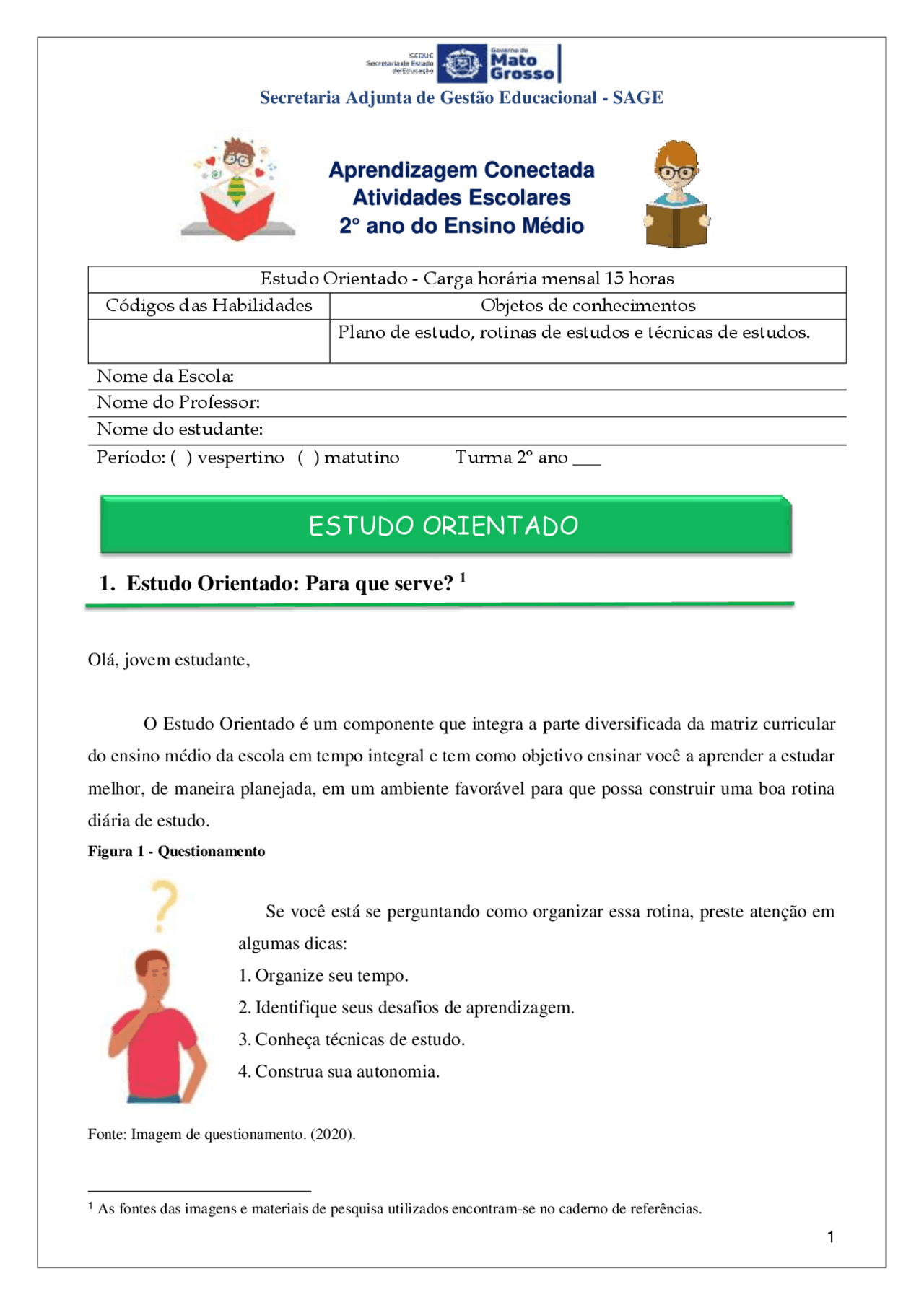 Atividades De Estudo Orientado Para Imprimir - FDPLEARN