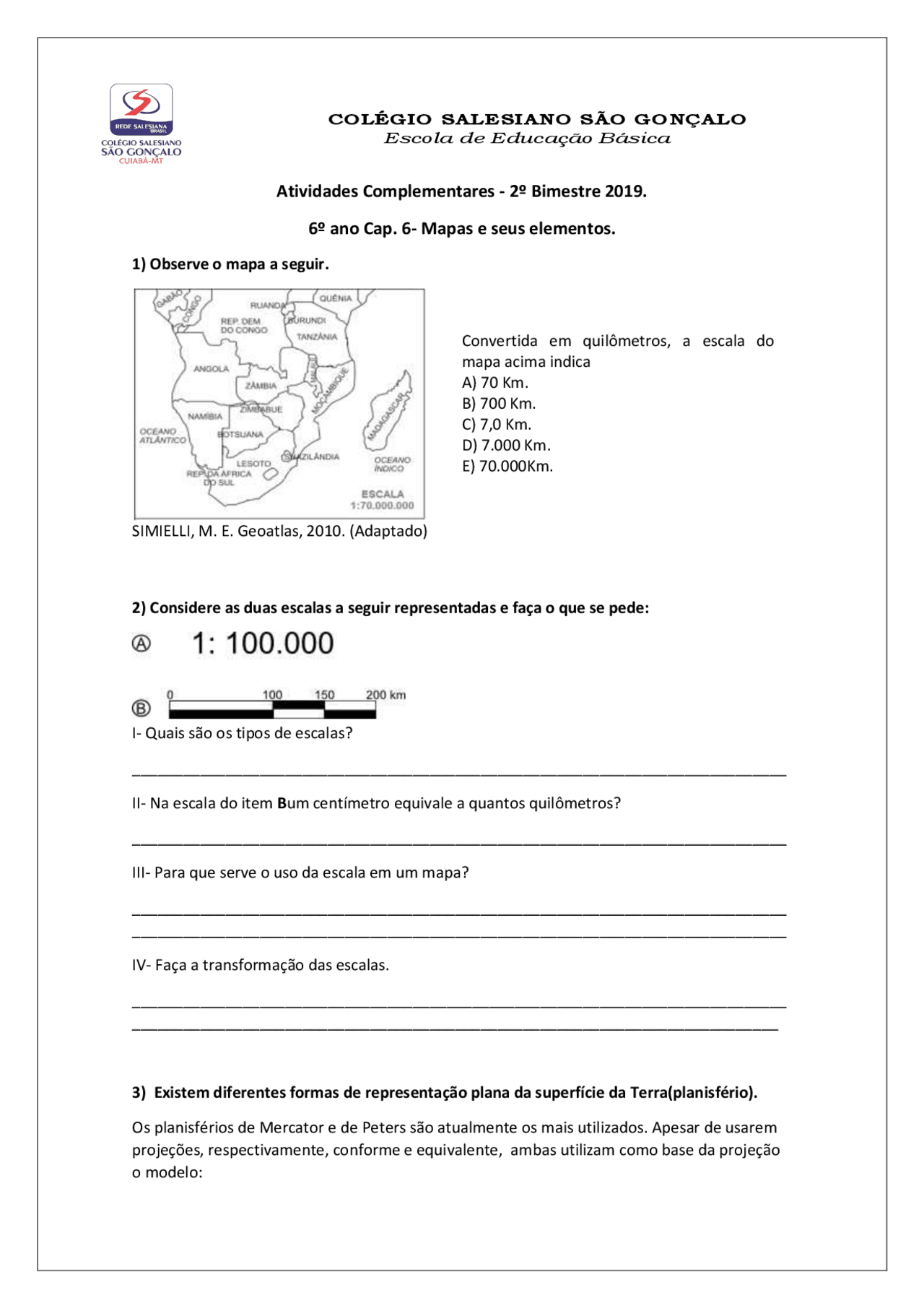 2º Bimestre 2019. 6º ano Cap. 6- Mapas e seus elementos. | Notas de ...