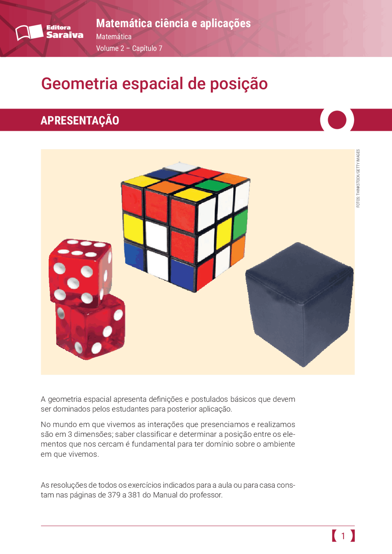 Geometria espacial de posição | Notas de estudo Matemática | Docsity