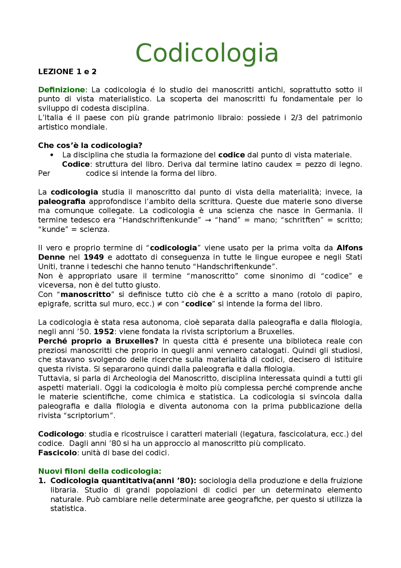 Codicologia A - Archeologia del libro manoscritto | Appunti di Storia ...