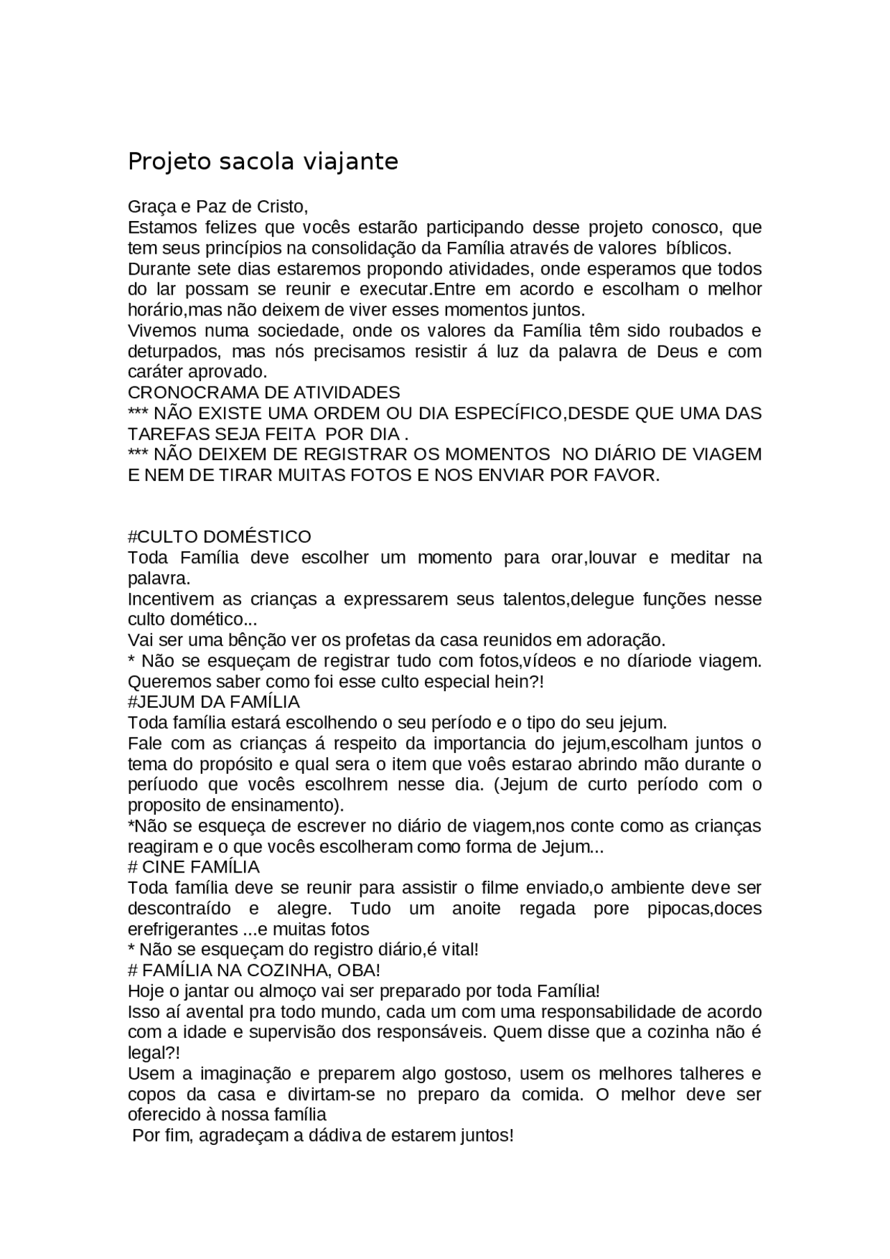 Sacola viajante na Igreja | Redação Português (Gramática - Literatura ...