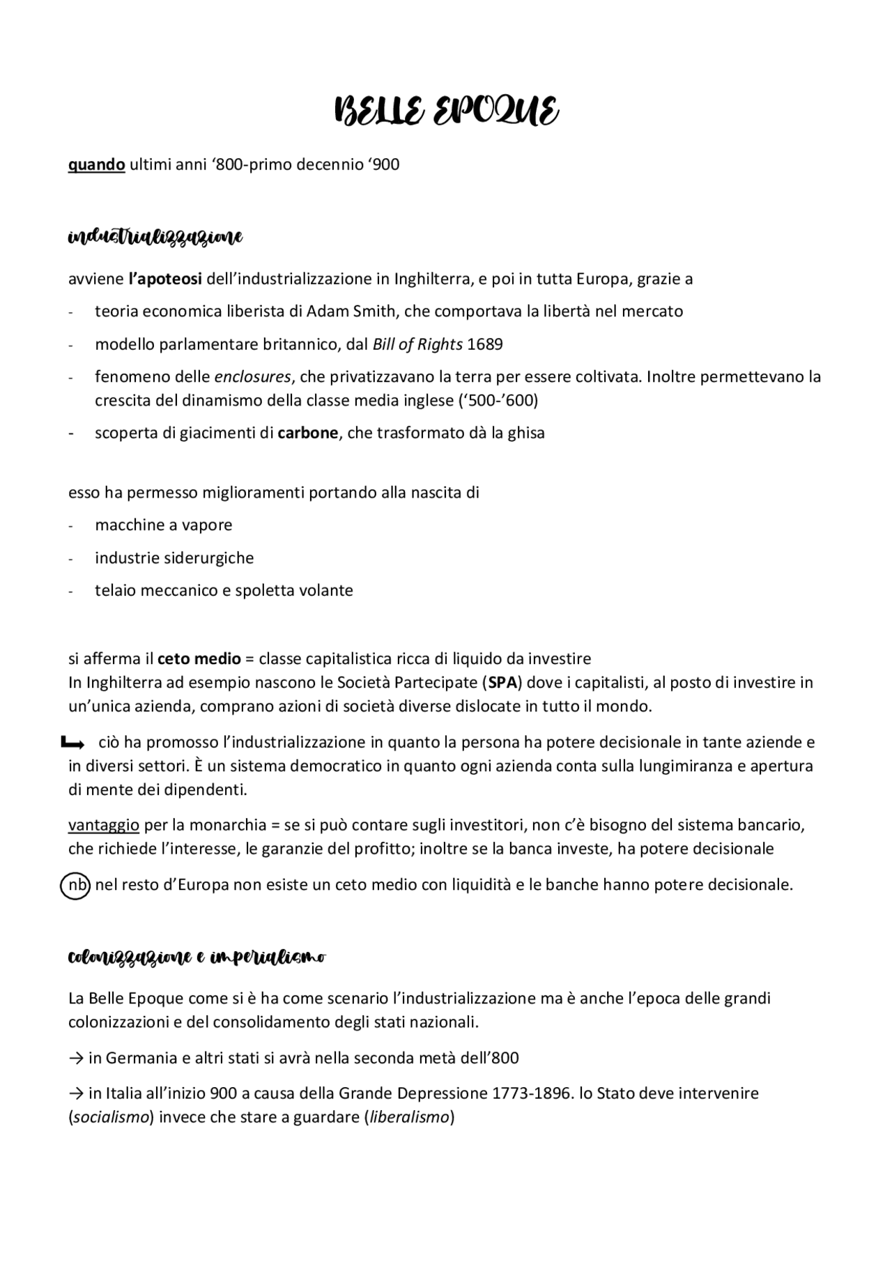 la belle époque riassunto pdf