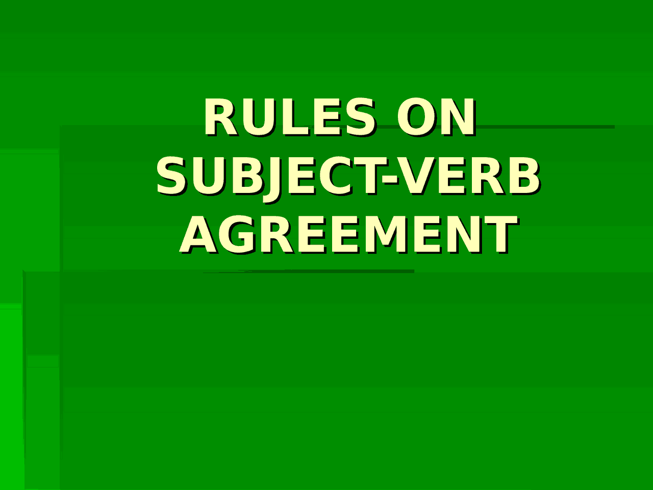 Subject verb agreement | Lecture notes English | Docsity