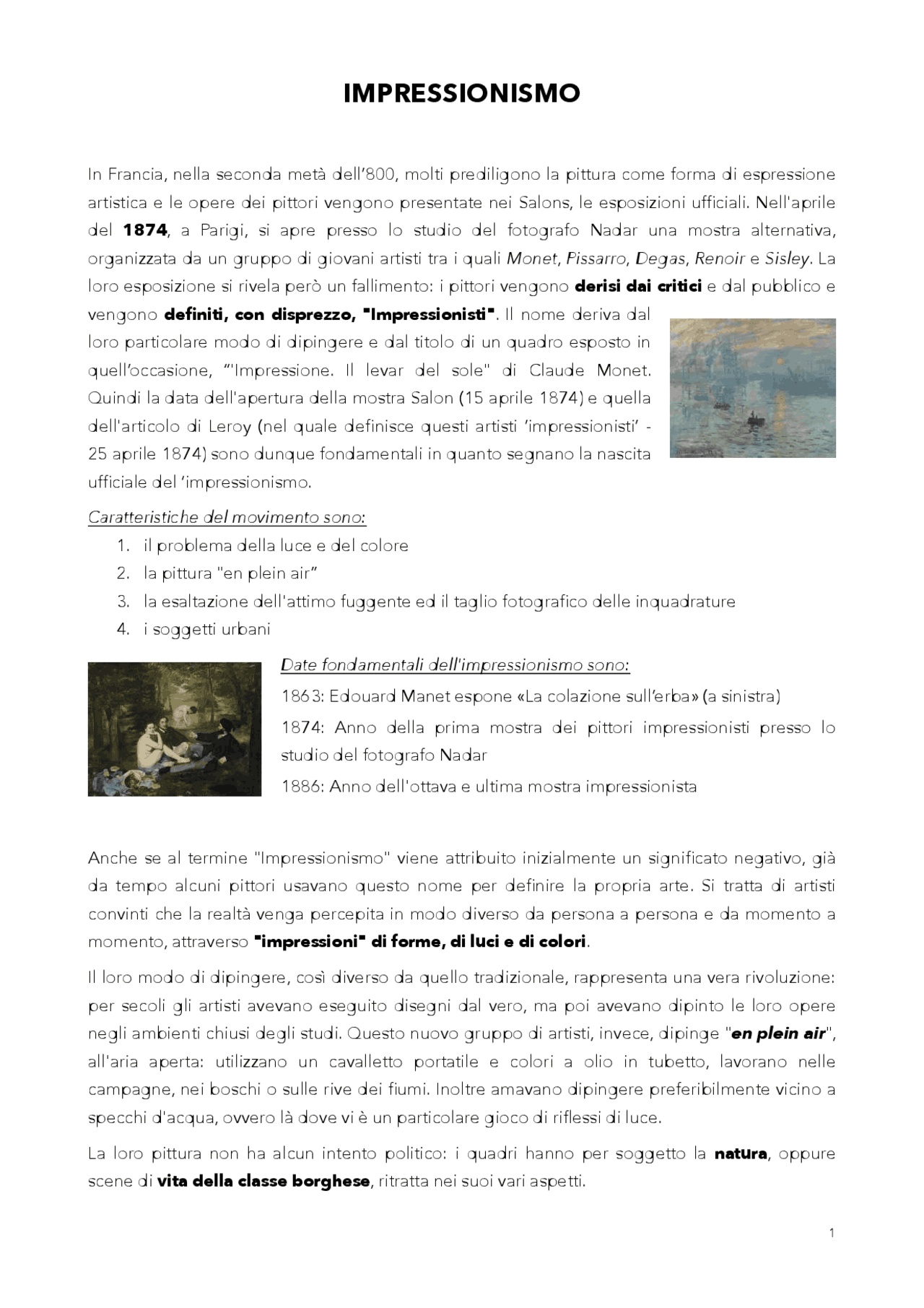 Impressionismo E Monet Schemi E Mappe Concettuali Di Arte Docsity Impressionismo E Monet Schemi E Mappe Concettuali Di Arte Docsity