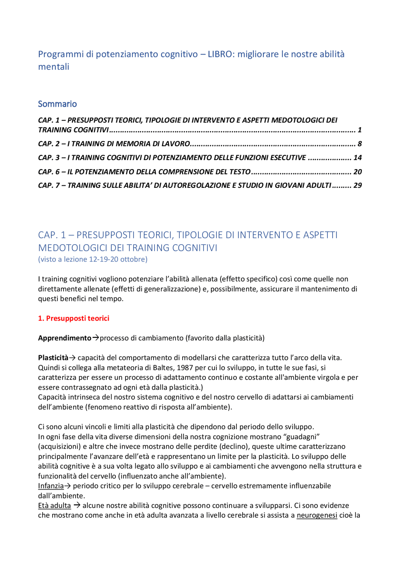 attività di potenziamento cognitivo pdf