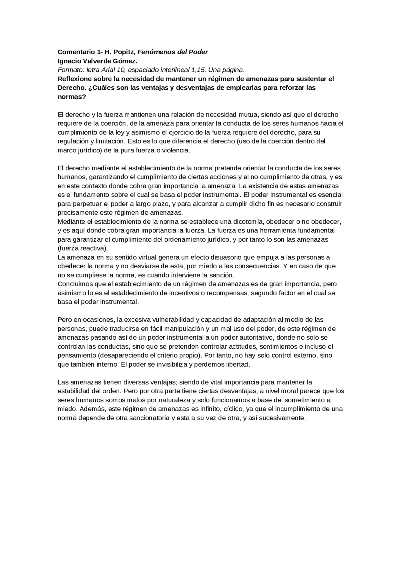 Popitz Resumen Texto de Popitz | Resúmenes de Teoría del Derecho | Docsity