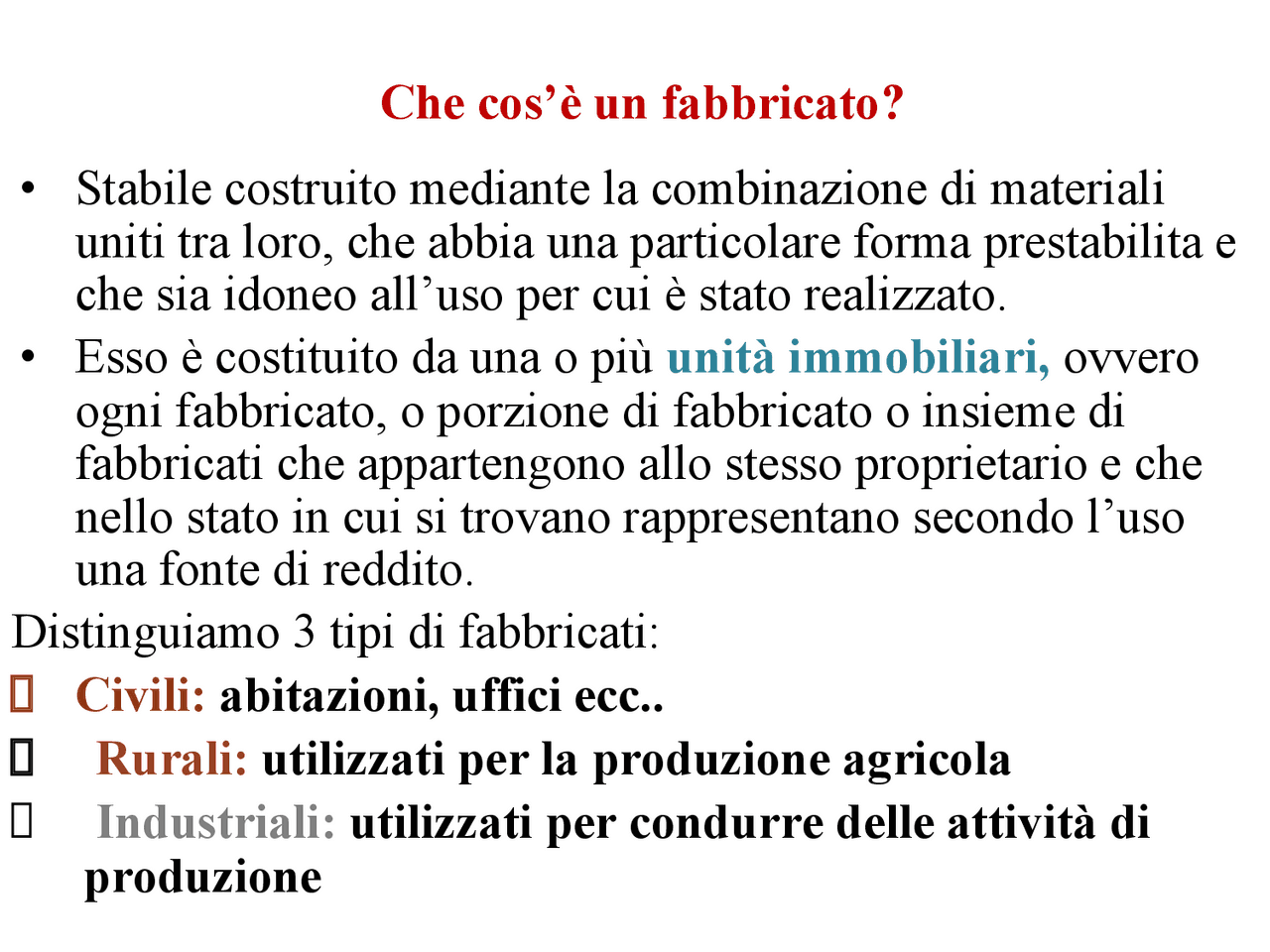 Estimo Stima Fabbricati V CAT Dispense di Geopedologia, economia e